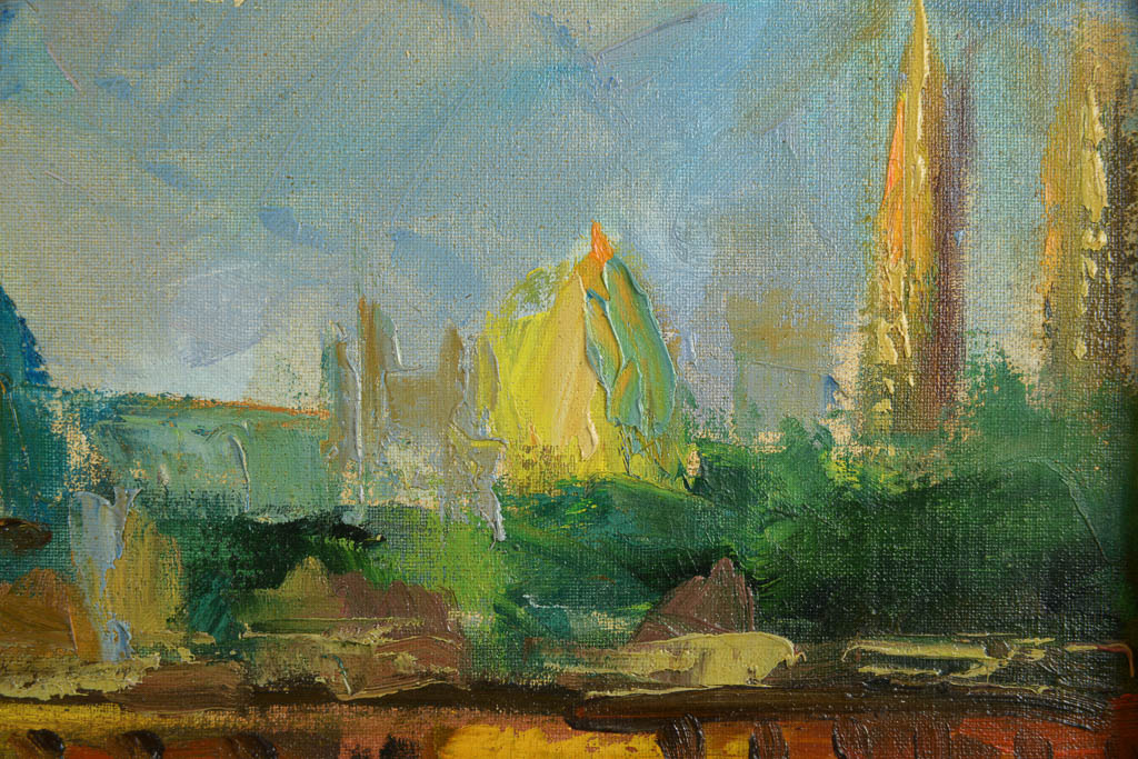 Shuster Cityscape Signed Original Oil Painting