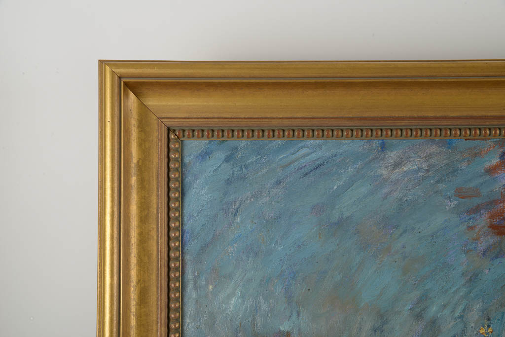 Russian Townscape Signed Original Oil Painting