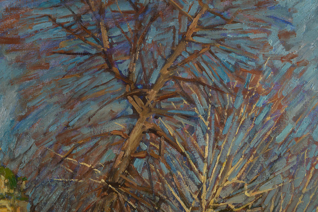 Russian Townscape Signed Original Oil Painting