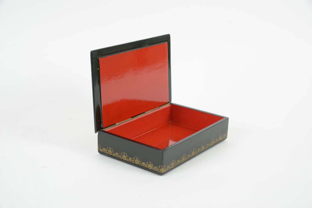 Collection of Russian Illustrated Lacquered Wood Trinket Boxes