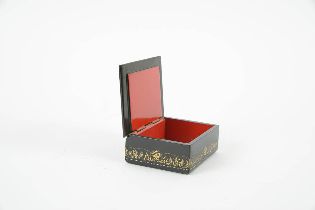 Collection of Russian Illustrated Lacquered Wood Trinket Boxes
