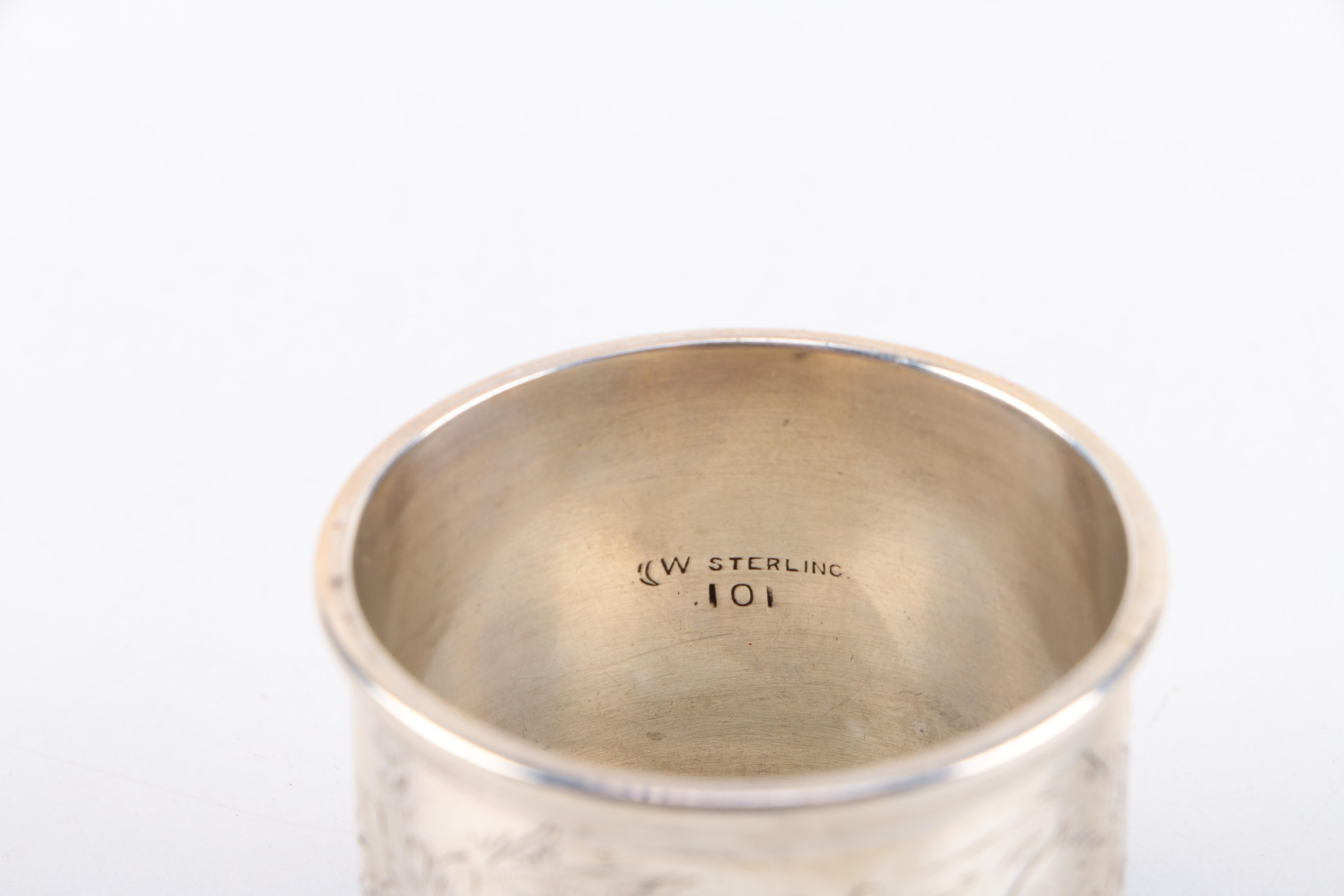 1896 Roberts & Belk Napkin Ring and Other Sterling Silver Napkin Rings