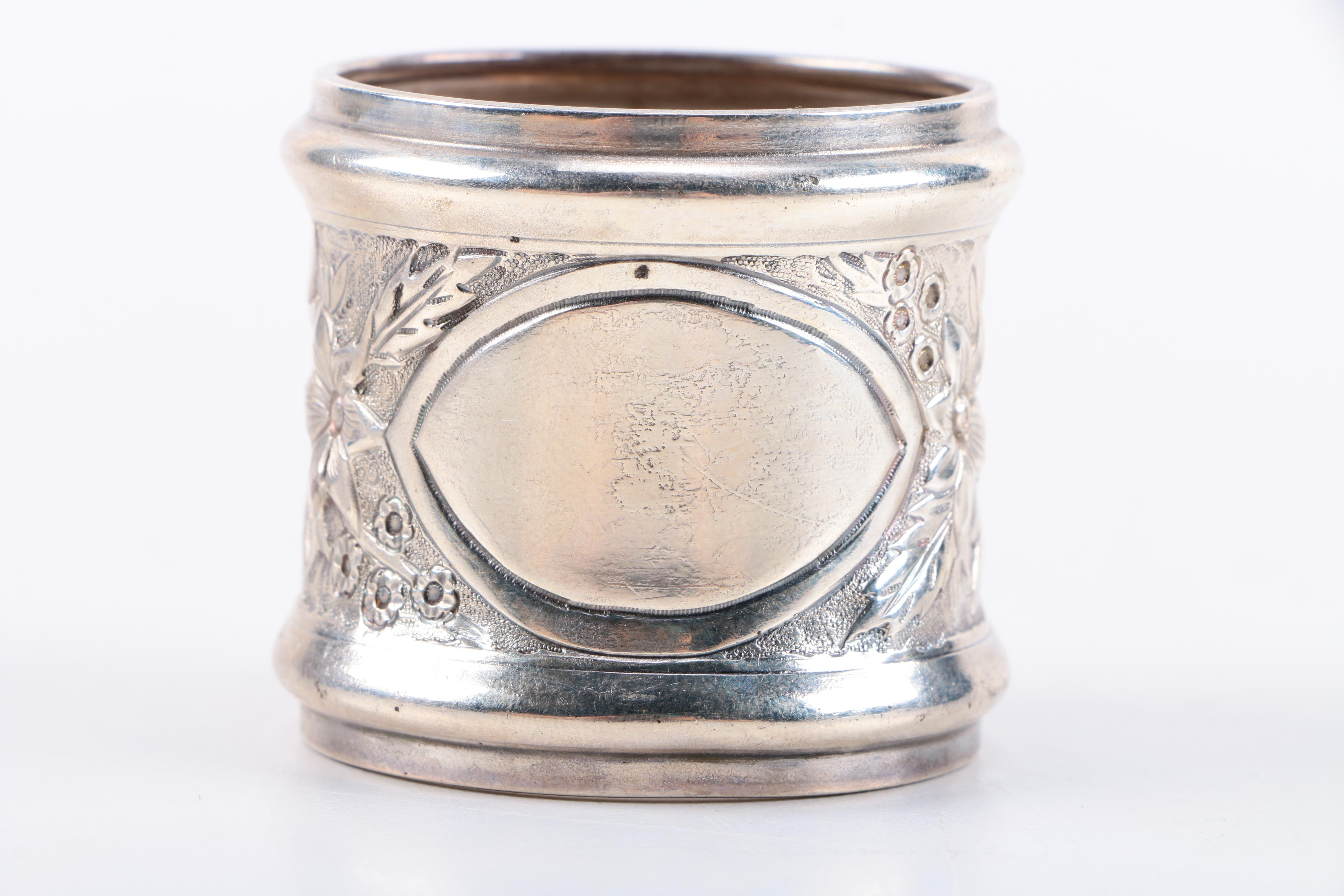 1896 Roberts & Belk Napkin Ring and Other Sterling Silver Napkin Rings
