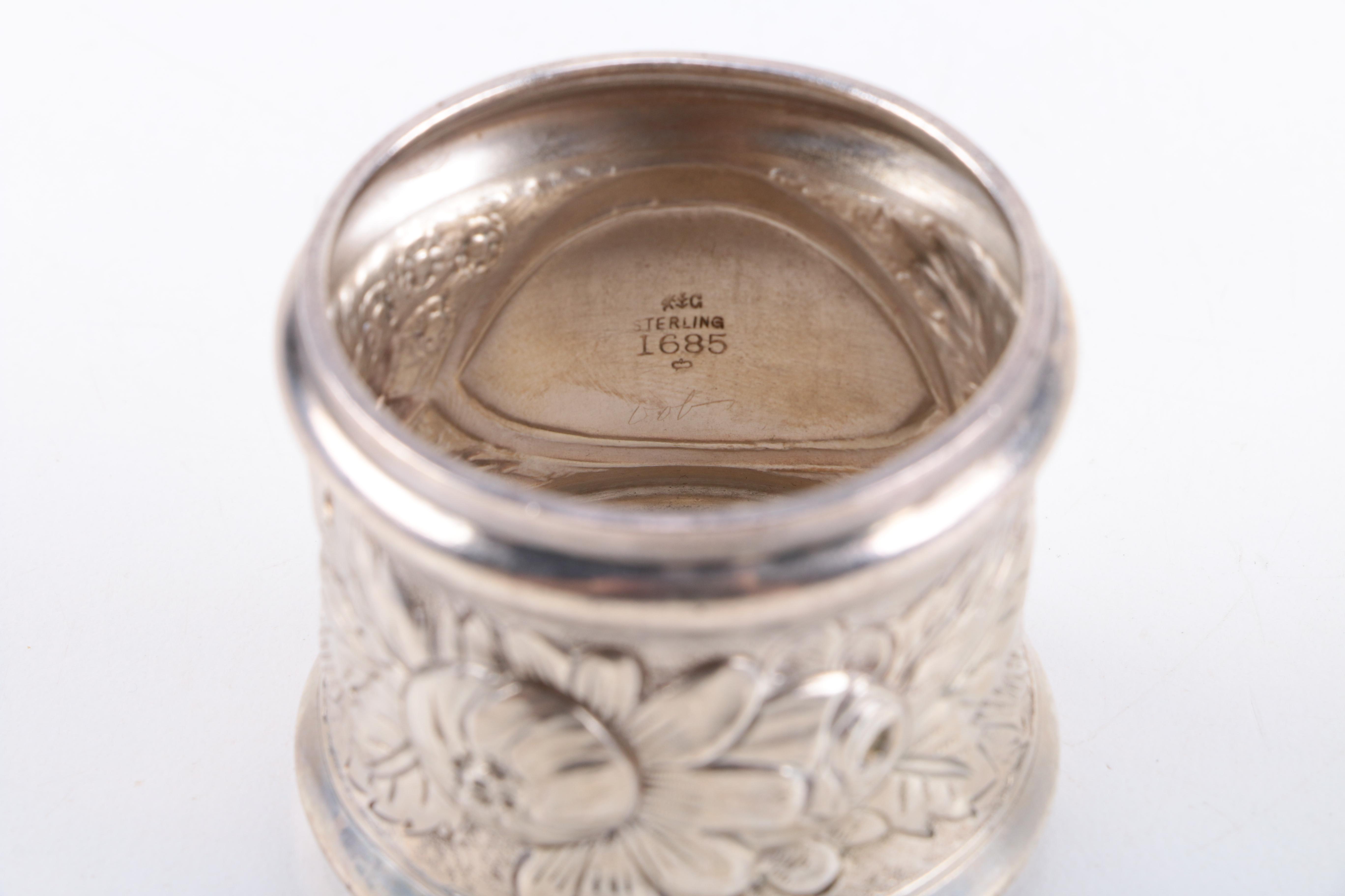 1896 Roberts & Belk Napkin Ring and Other Sterling Silver Napkin Rings
