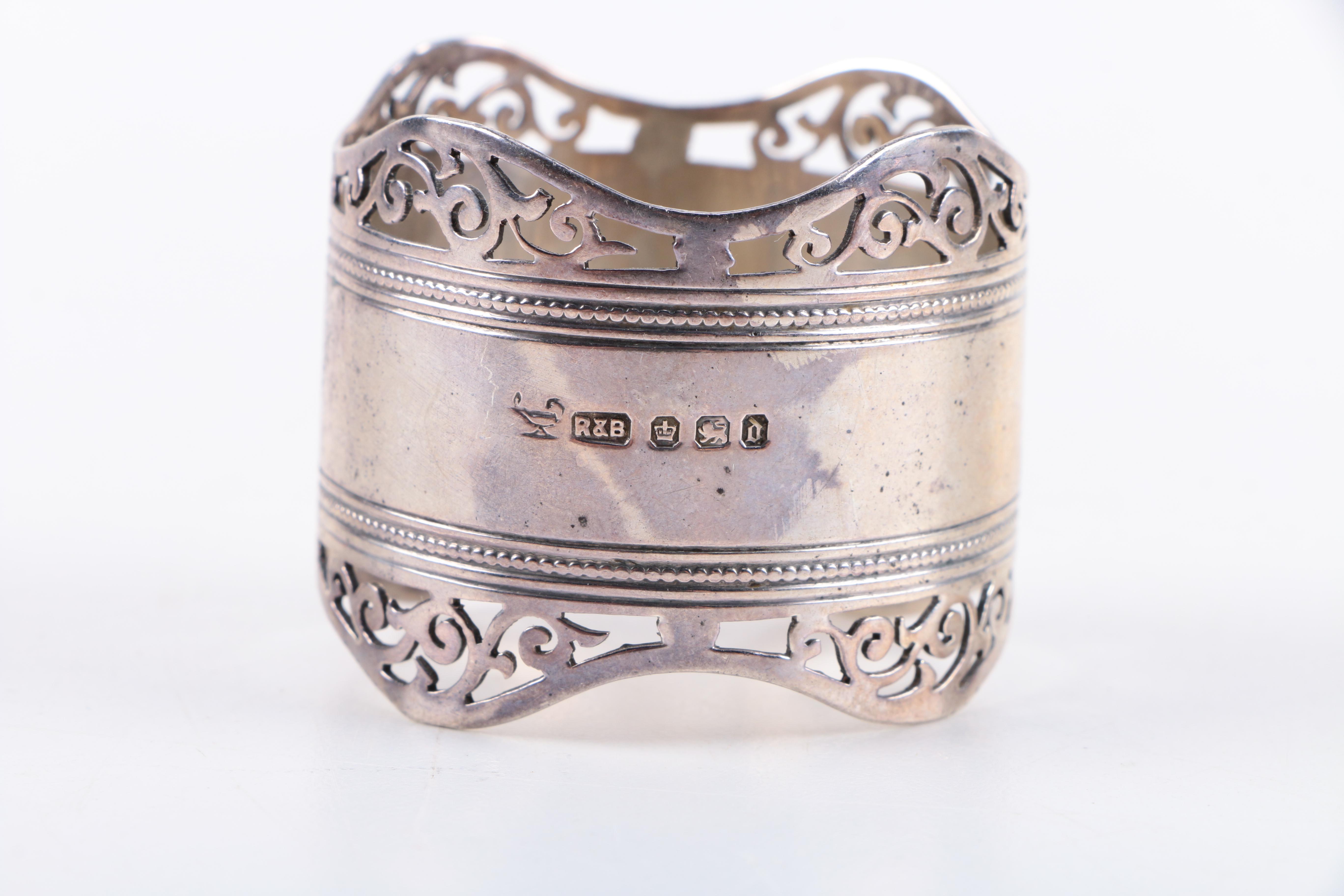 1896 Roberts & Belk Napkin Ring and Other Sterling Silver Napkin Rings