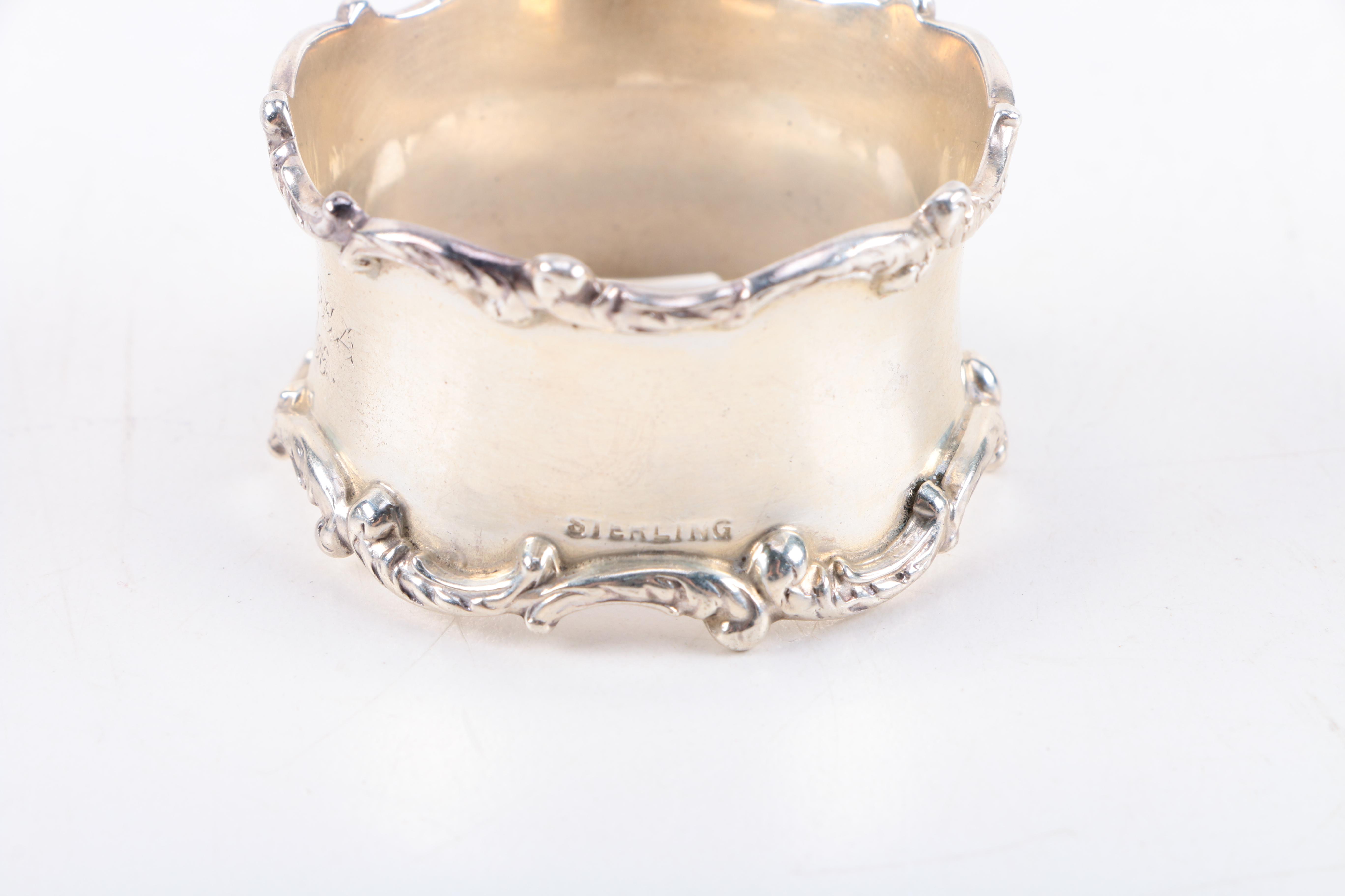 1896 Roberts & Belk Napkin Ring and Other Sterling Silver Napkin Rings