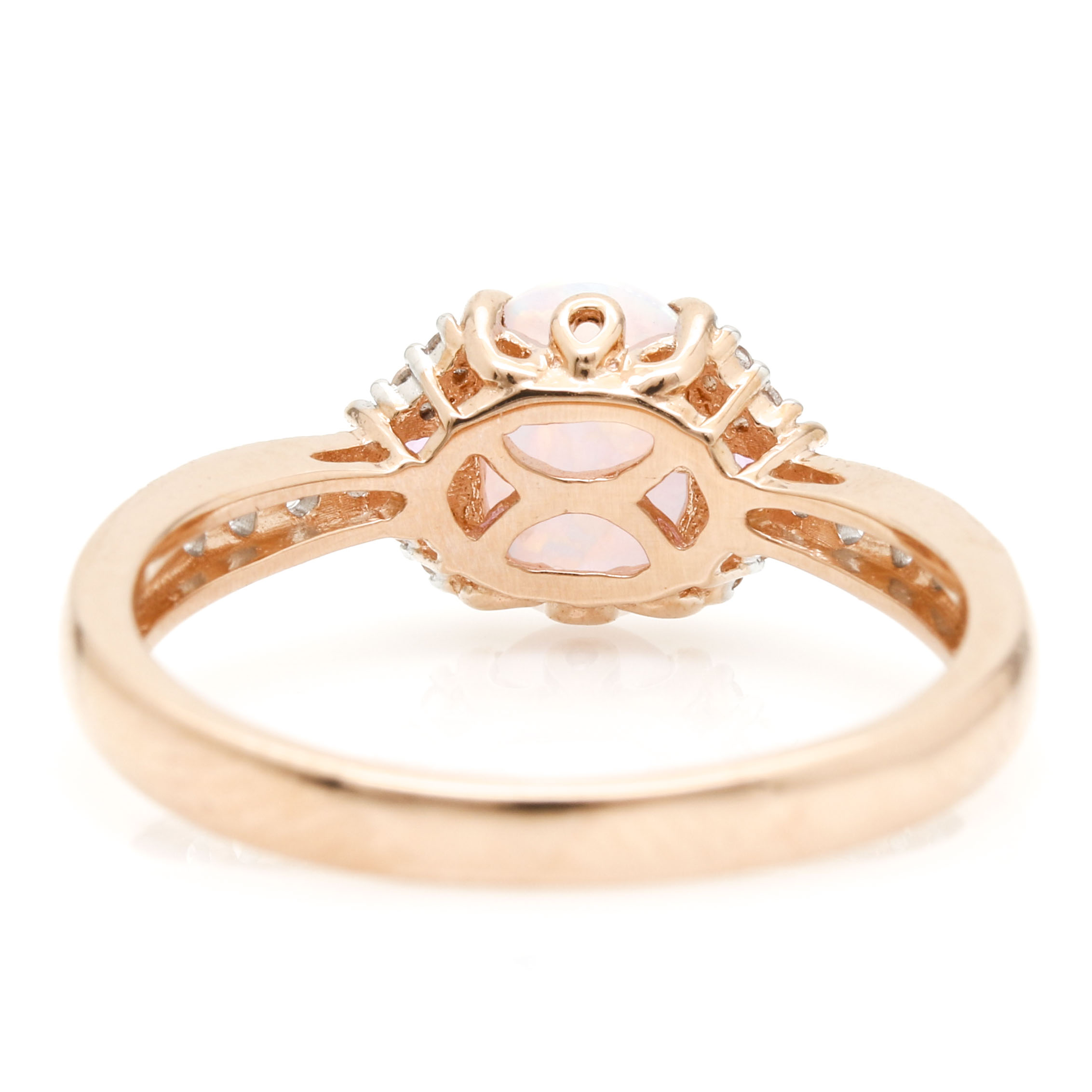 10K Rose Gold Opal, Sapphire, and White Sapphire Ring