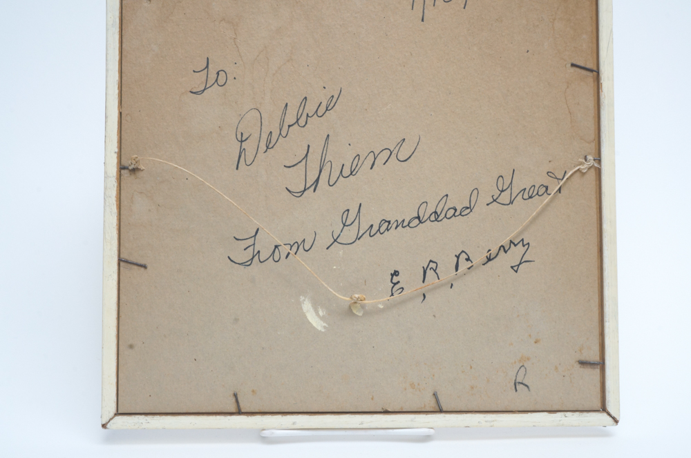 Pair of 1940's Framed Lithograph Prints of Flowers