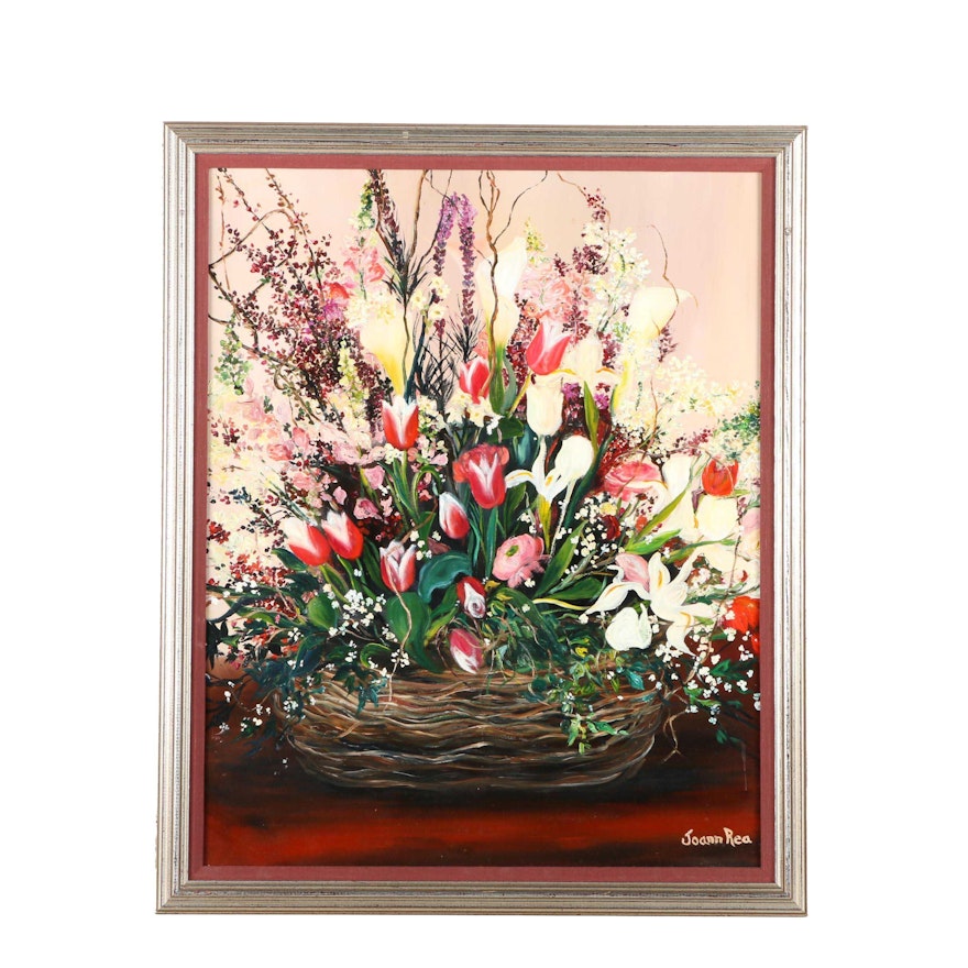 Joann Rea Oil Painting of a Floral Arrangement