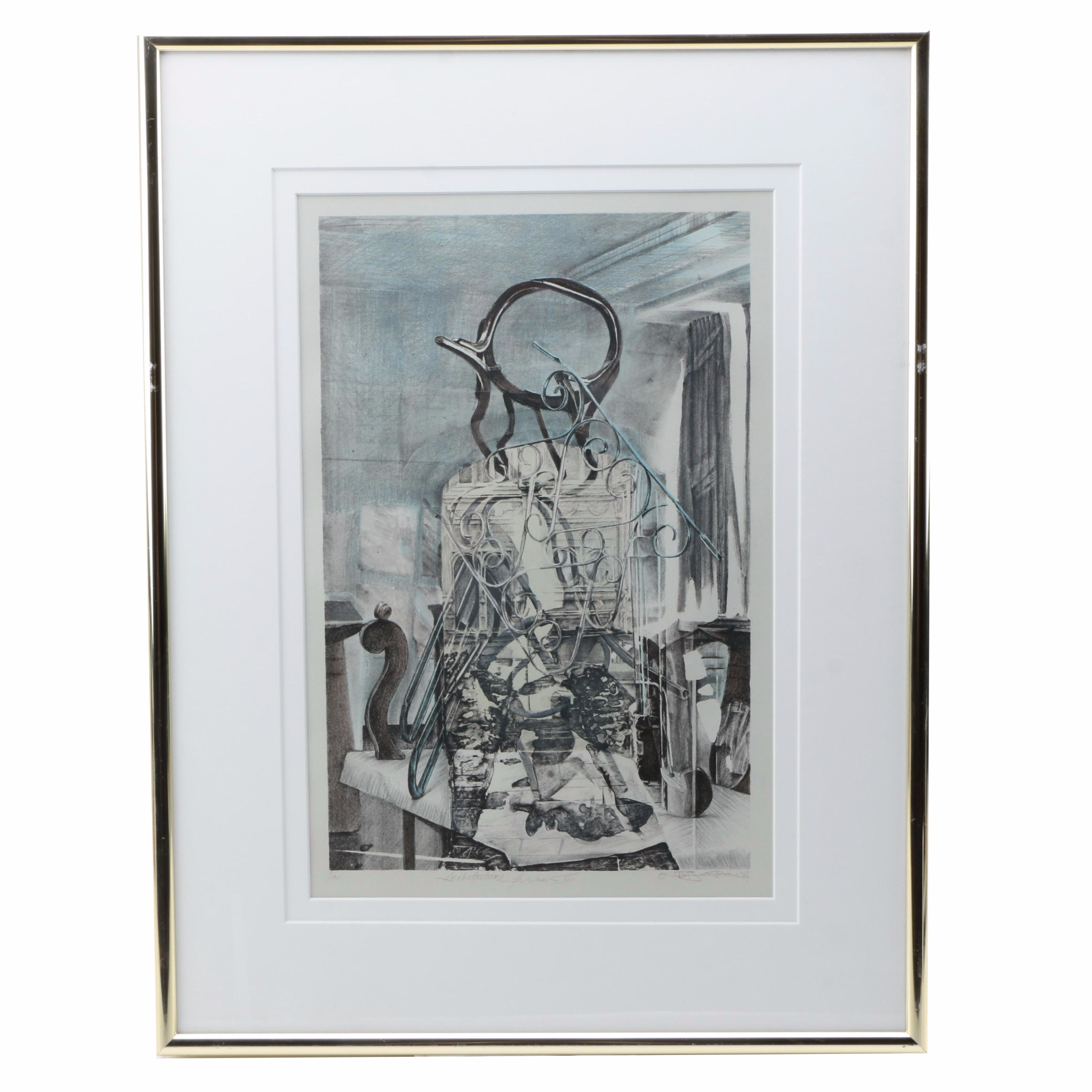 1983 Ed Bernstein Limited Edition Lithograph "Architecture Lesson II"