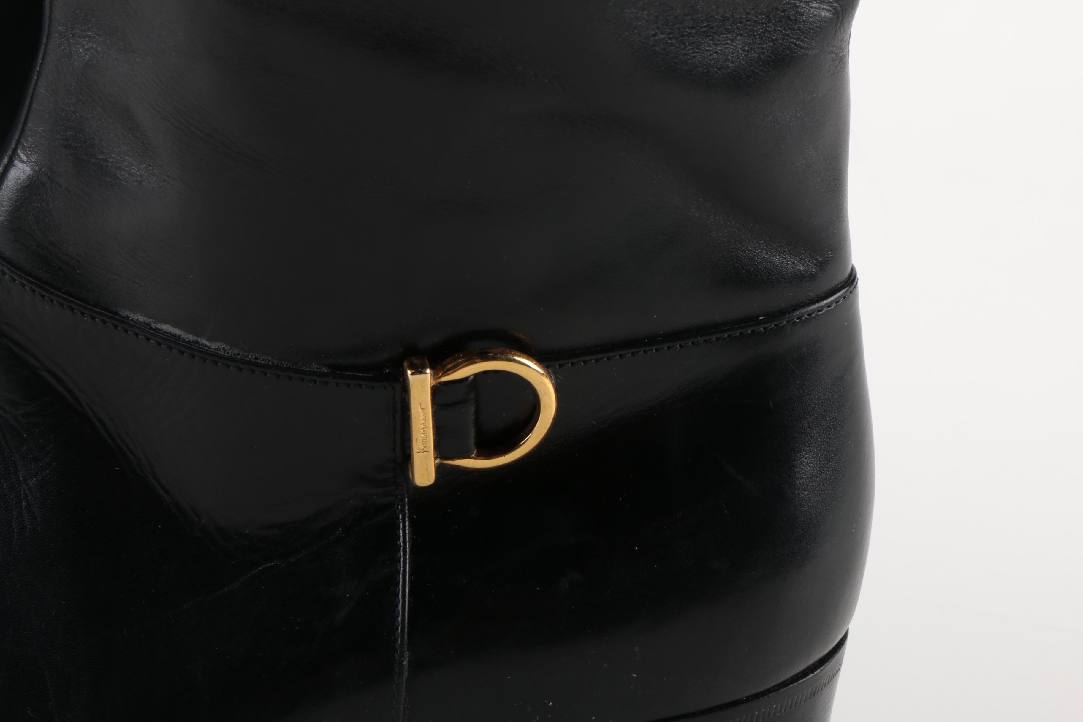 Salvatore Ferragamo Black Leather Boots