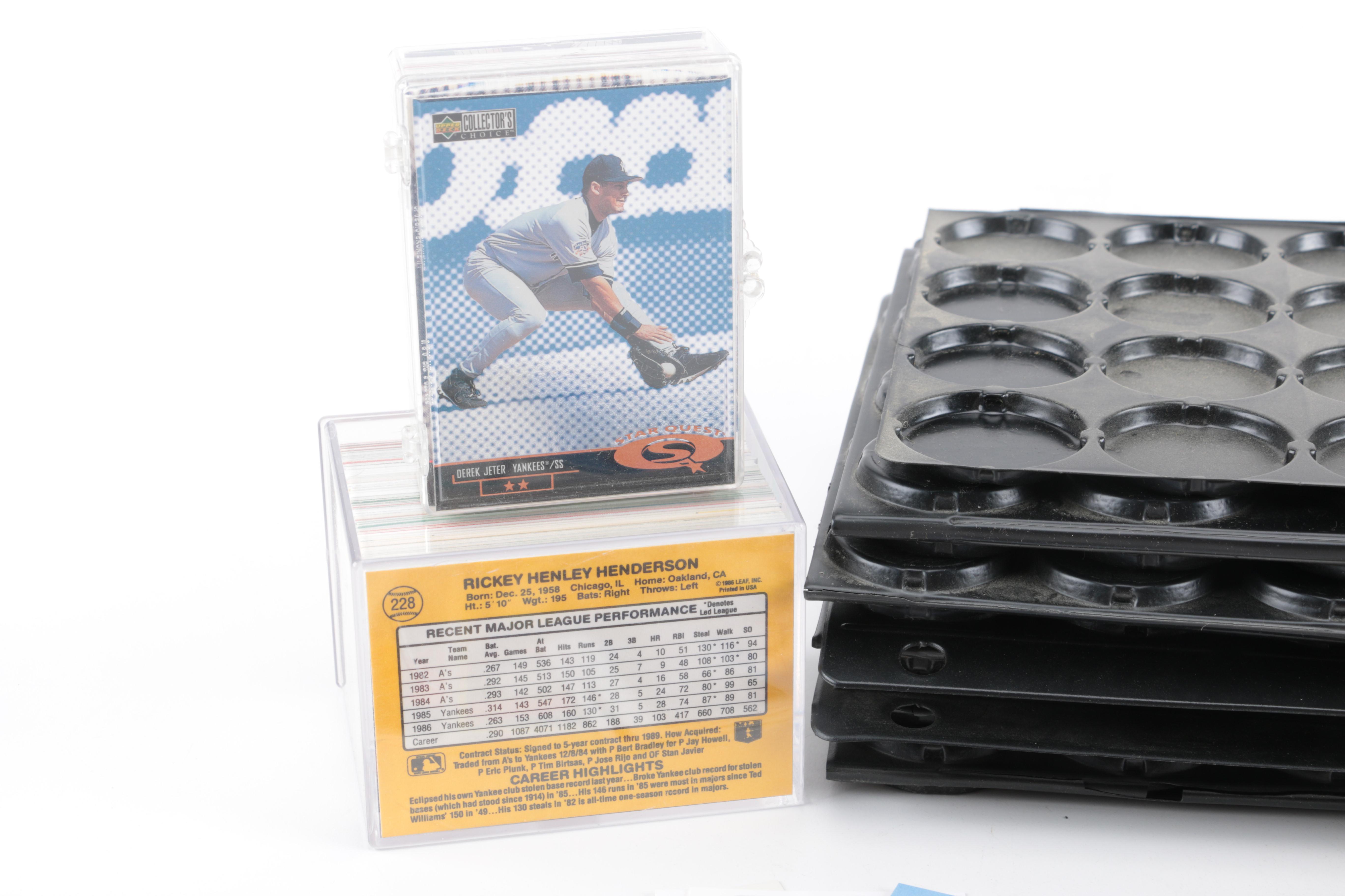 Baseball Trading Cards, Caps and Cap Trays