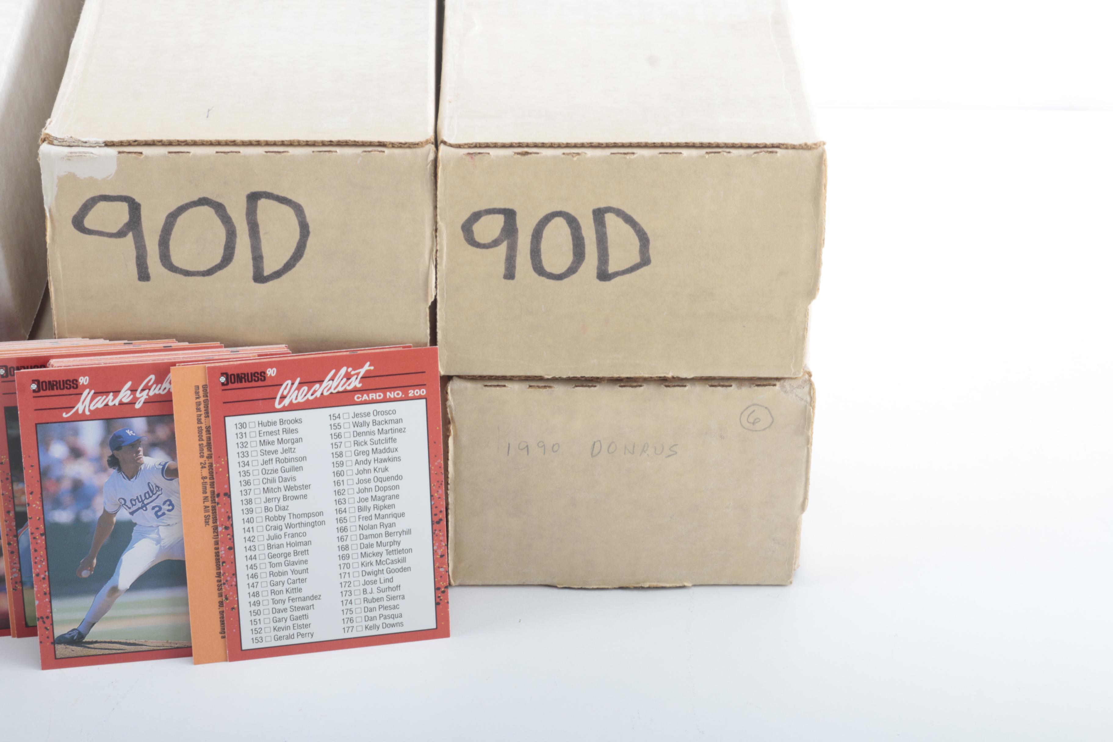 Collection of 1990 Donruss Baseball Card Complete Sets