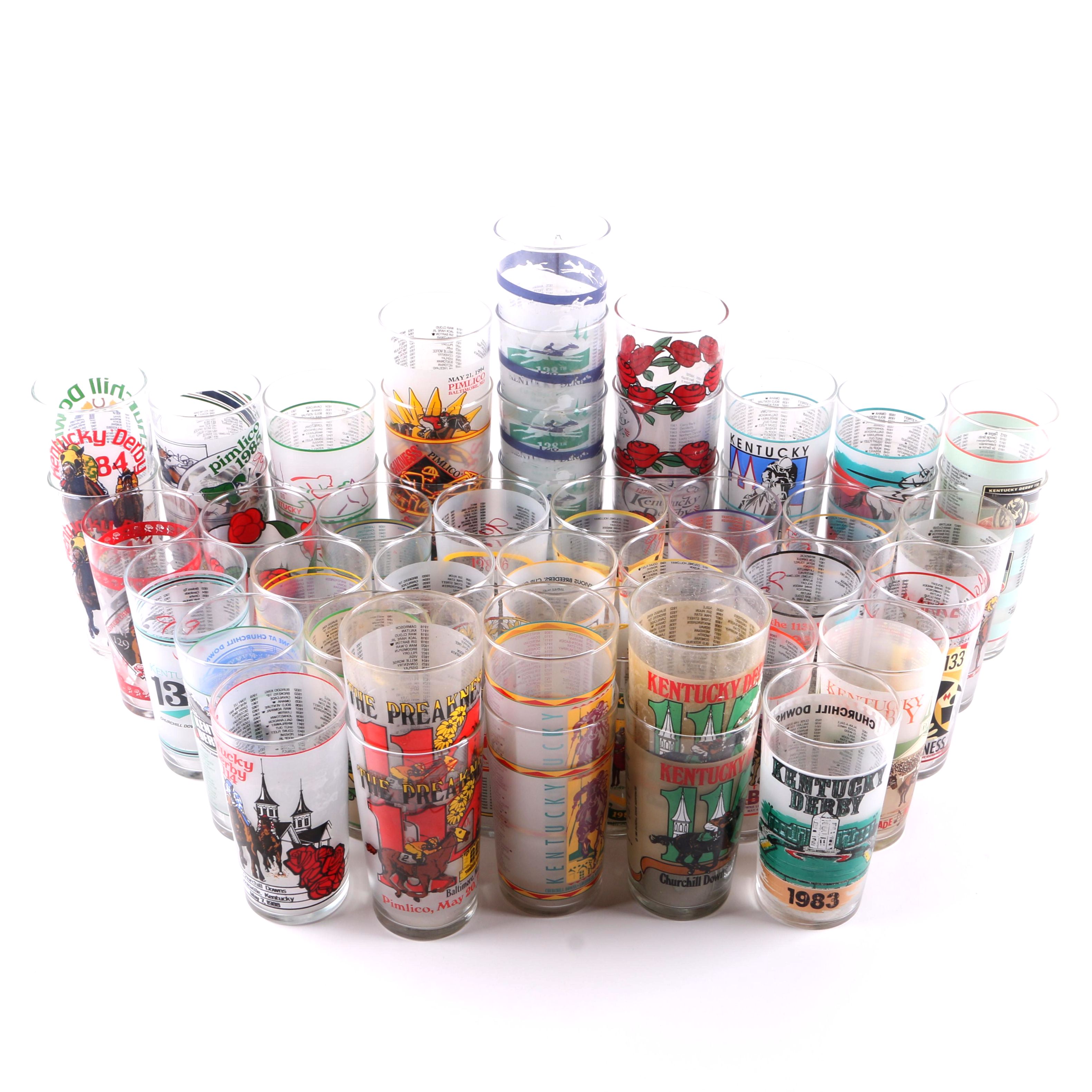 Kentucky Derby and Other Race Commemorative Glasses