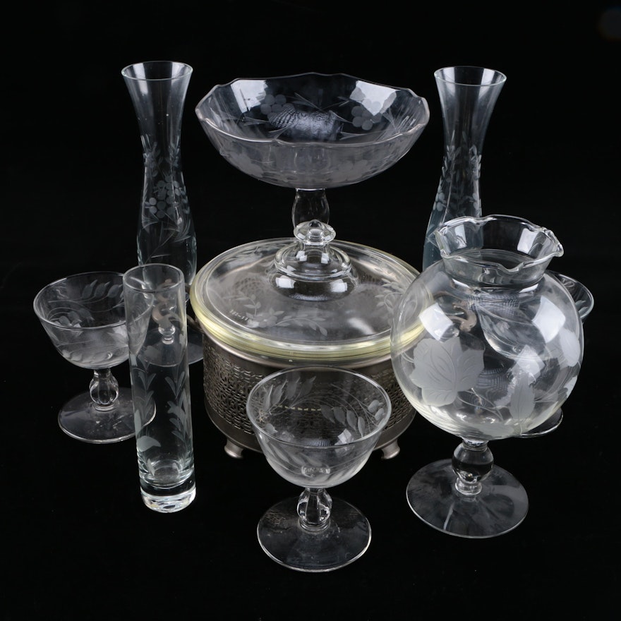 Assorted Glass Tableware and Decor