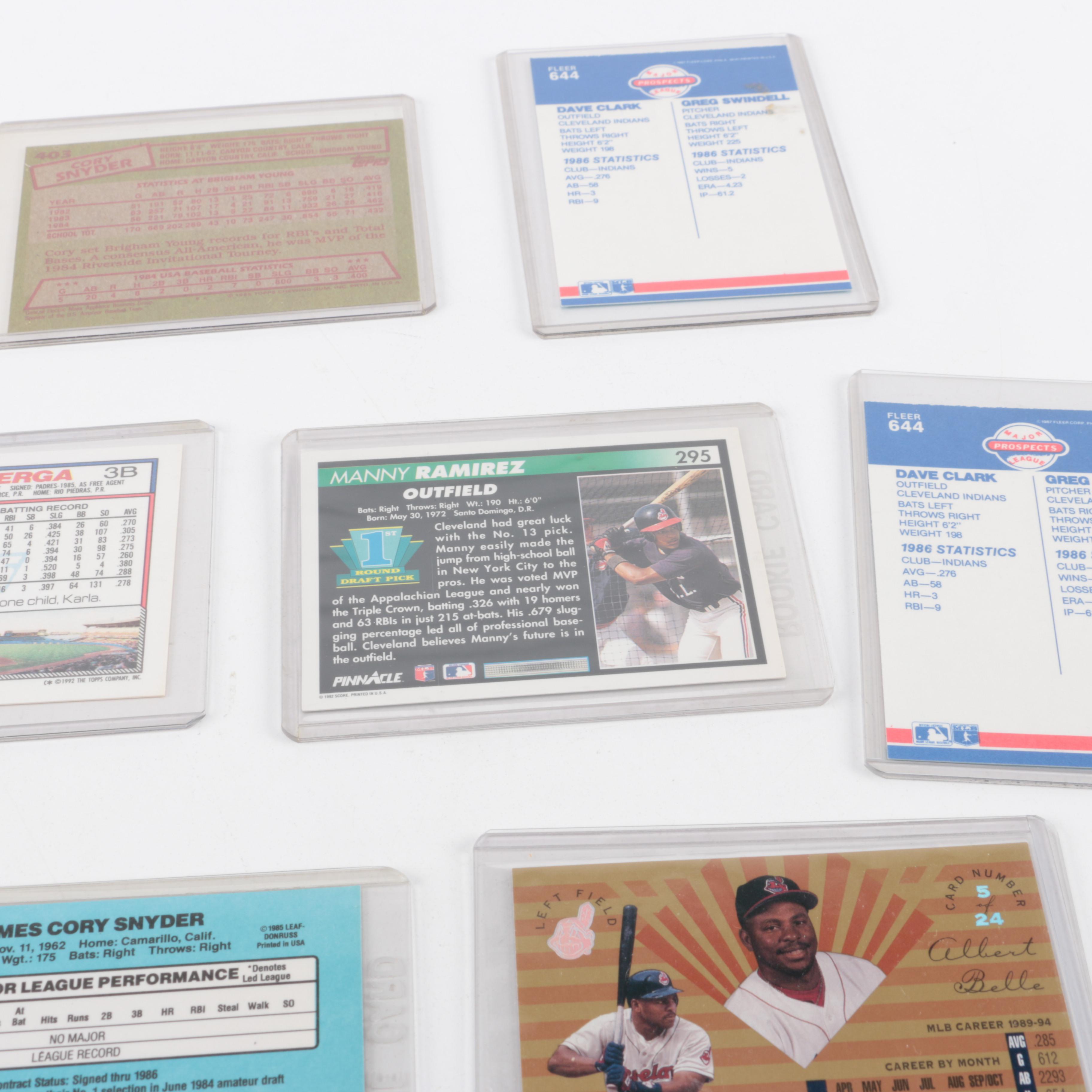 Cleveland Indians Baseball Cards Including Signed Carlos Baerga