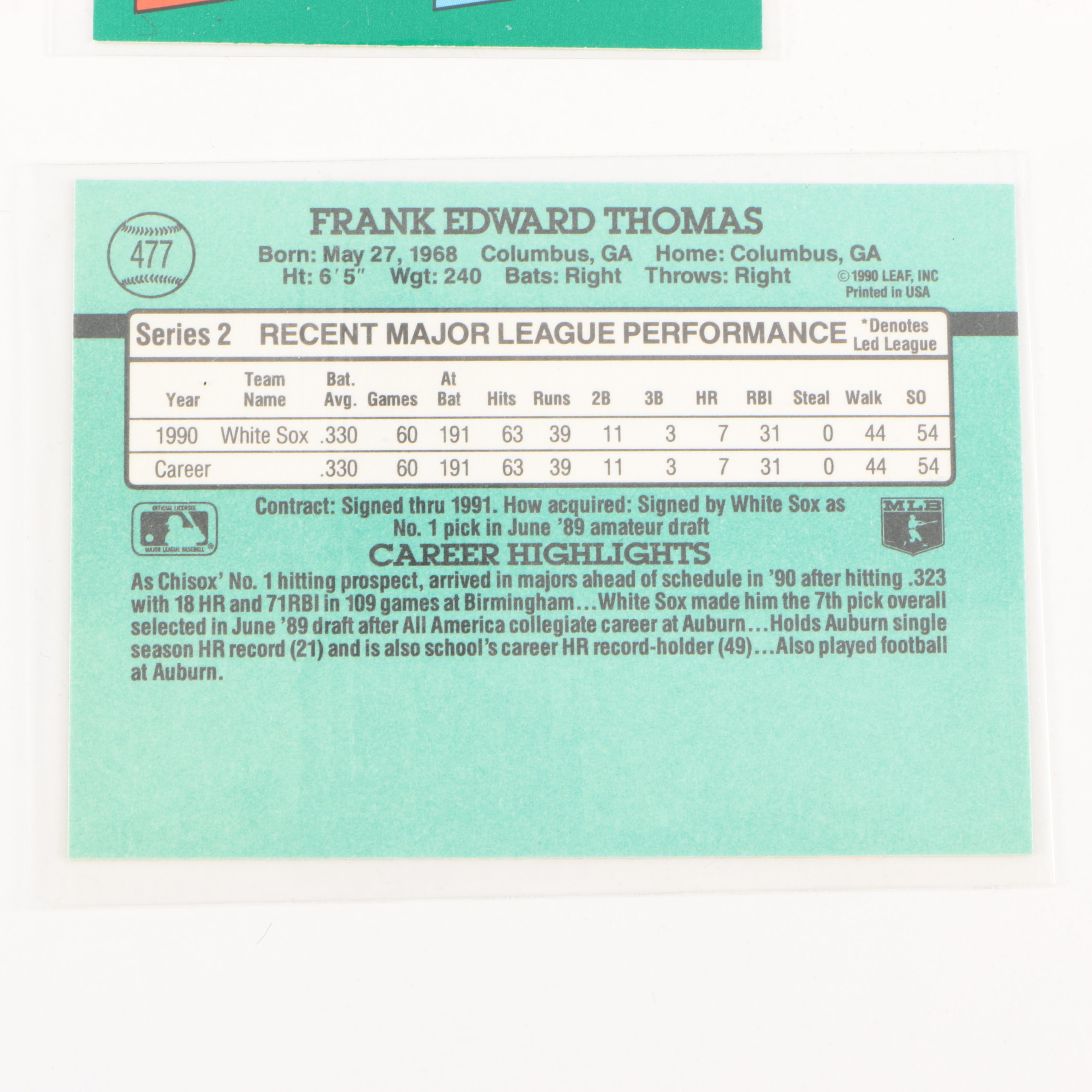 Frank Thomas Baseball Cards