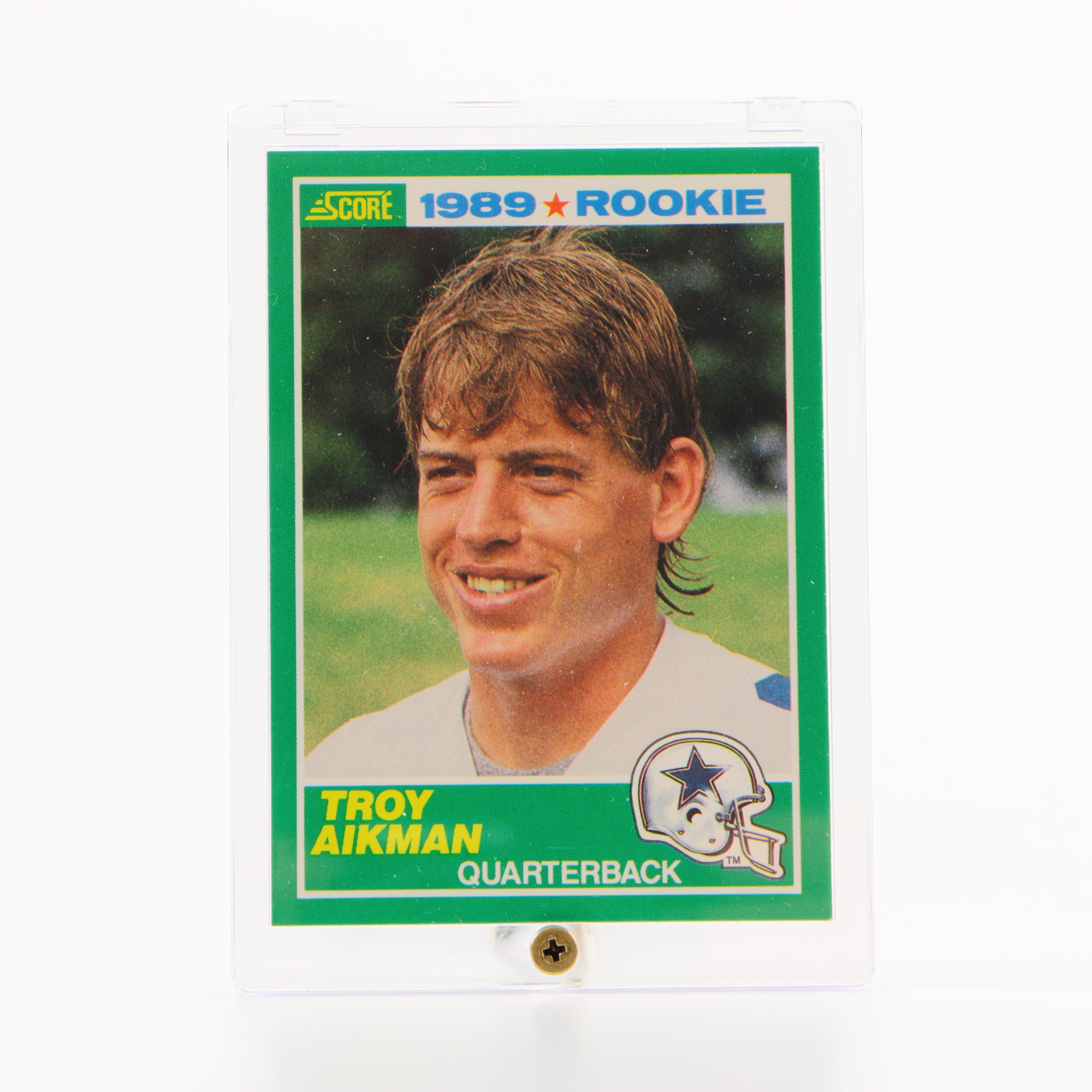 Barry Sanders and Troy Aikman 1989 Score Rookie Cards