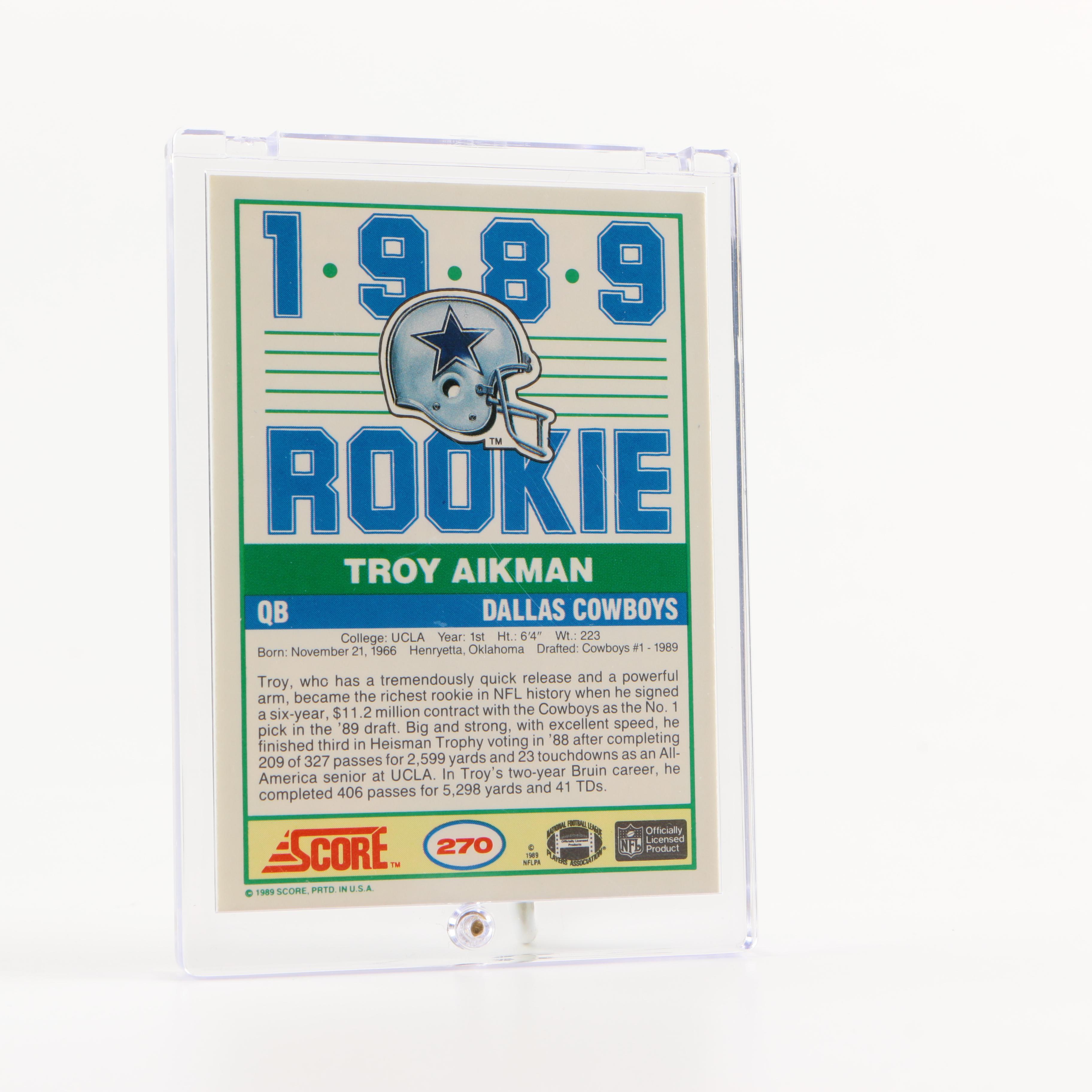 Barry Sanders and Troy Aikman 1989 Score Rookie Cards