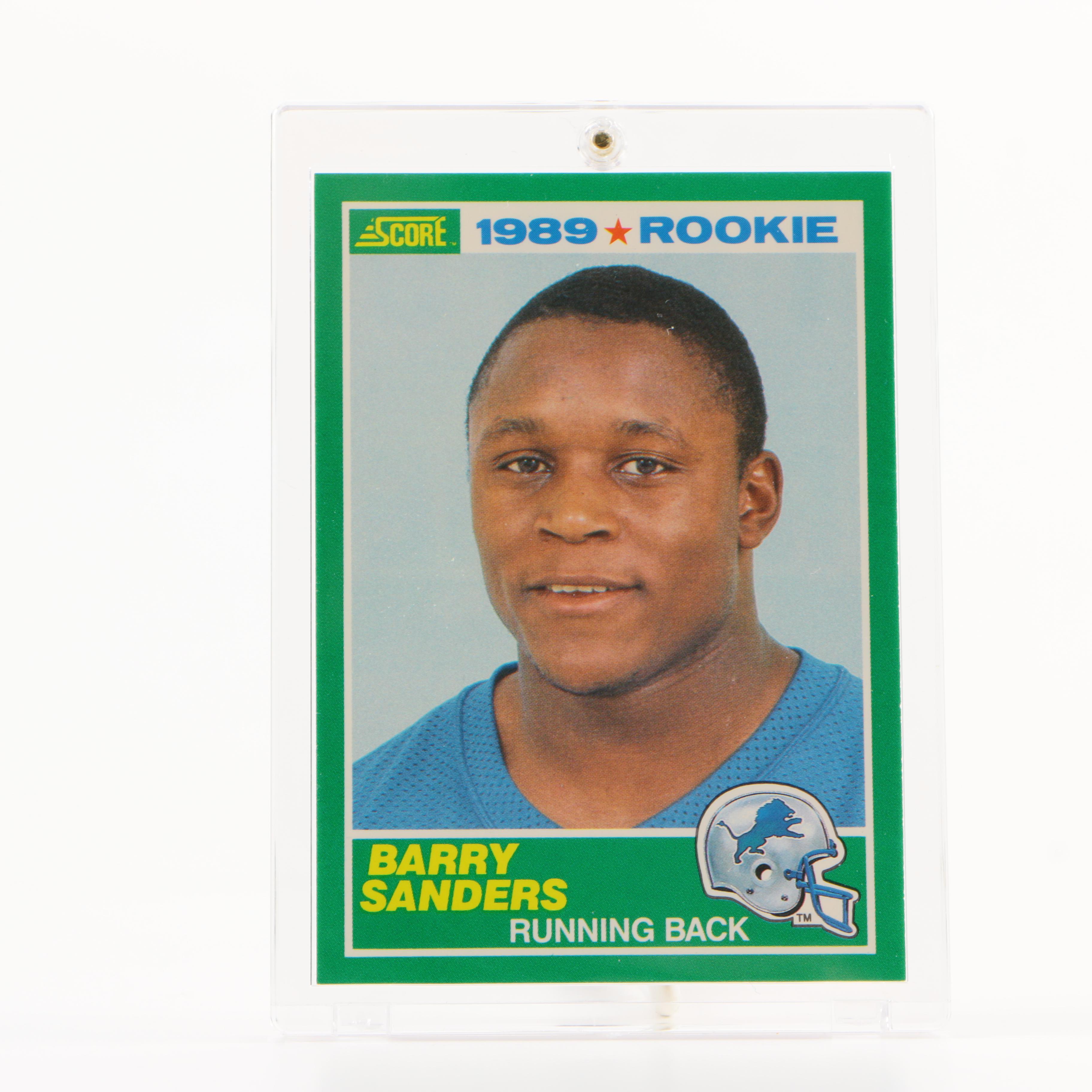 Barry Sanders and Troy Aikman 1989 Score Rookie Cards