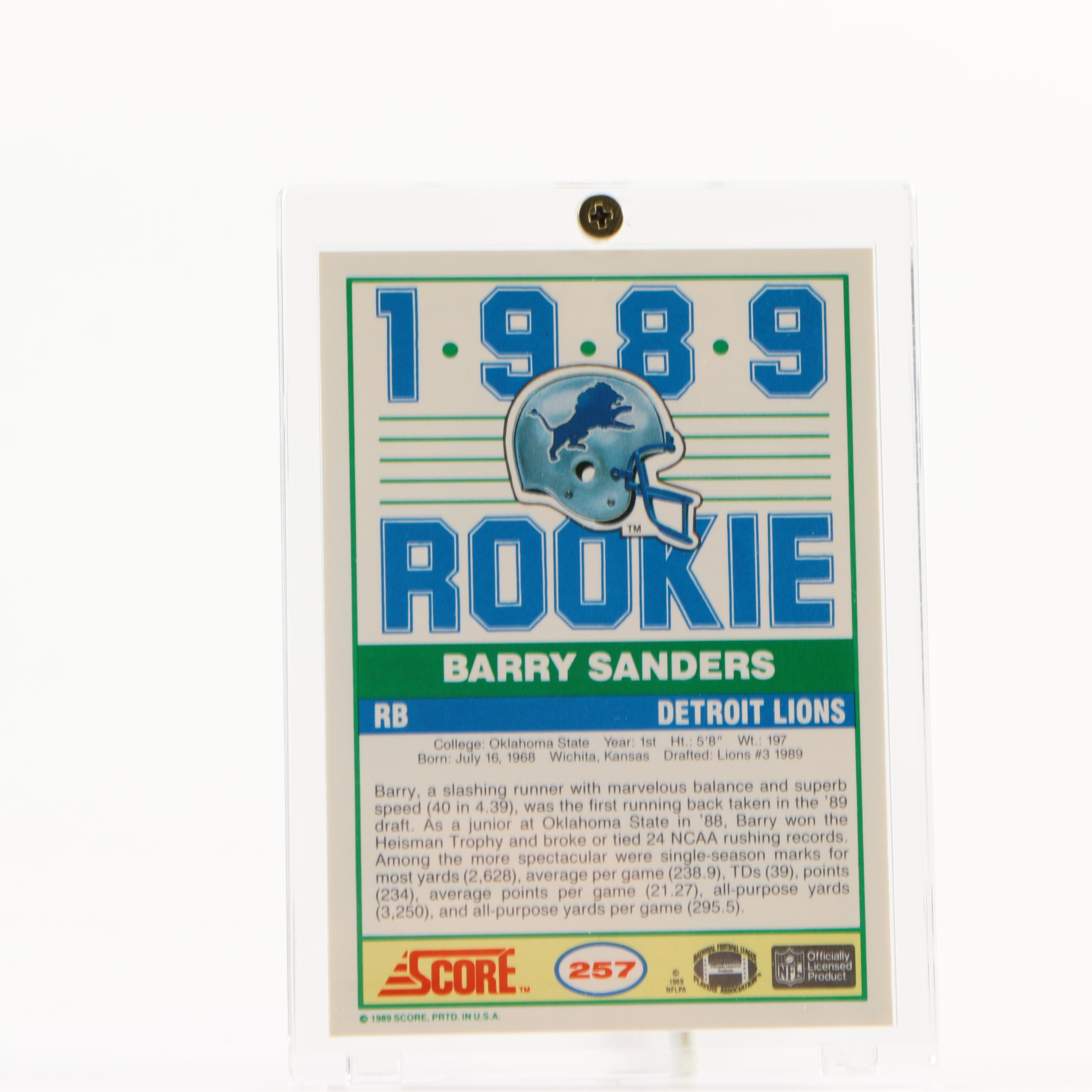 Barry Sanders and Troy Aikman 1989 Score Rookie Cards