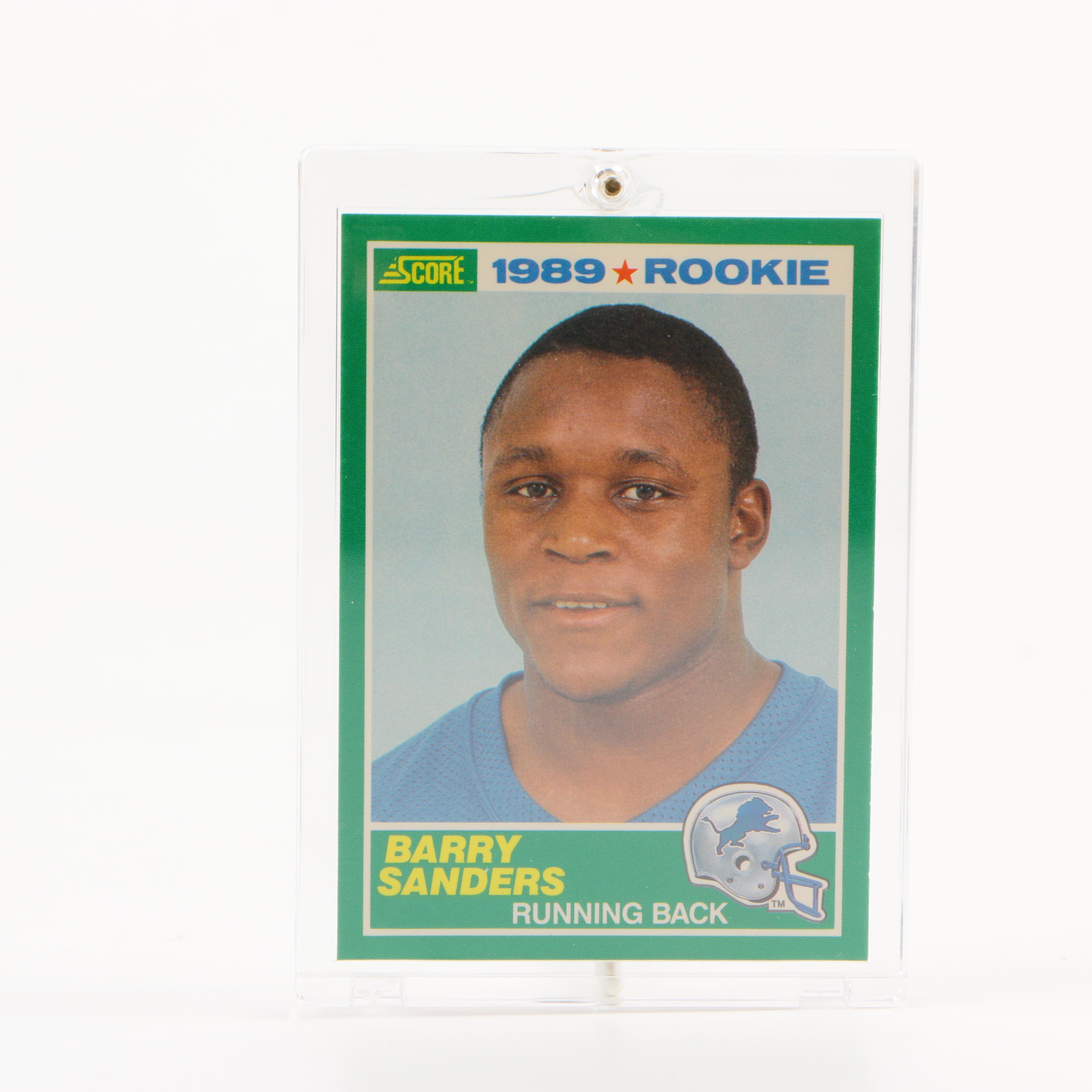 Barry Sanders and Troy Aikman 1989 Score Rookie Cards