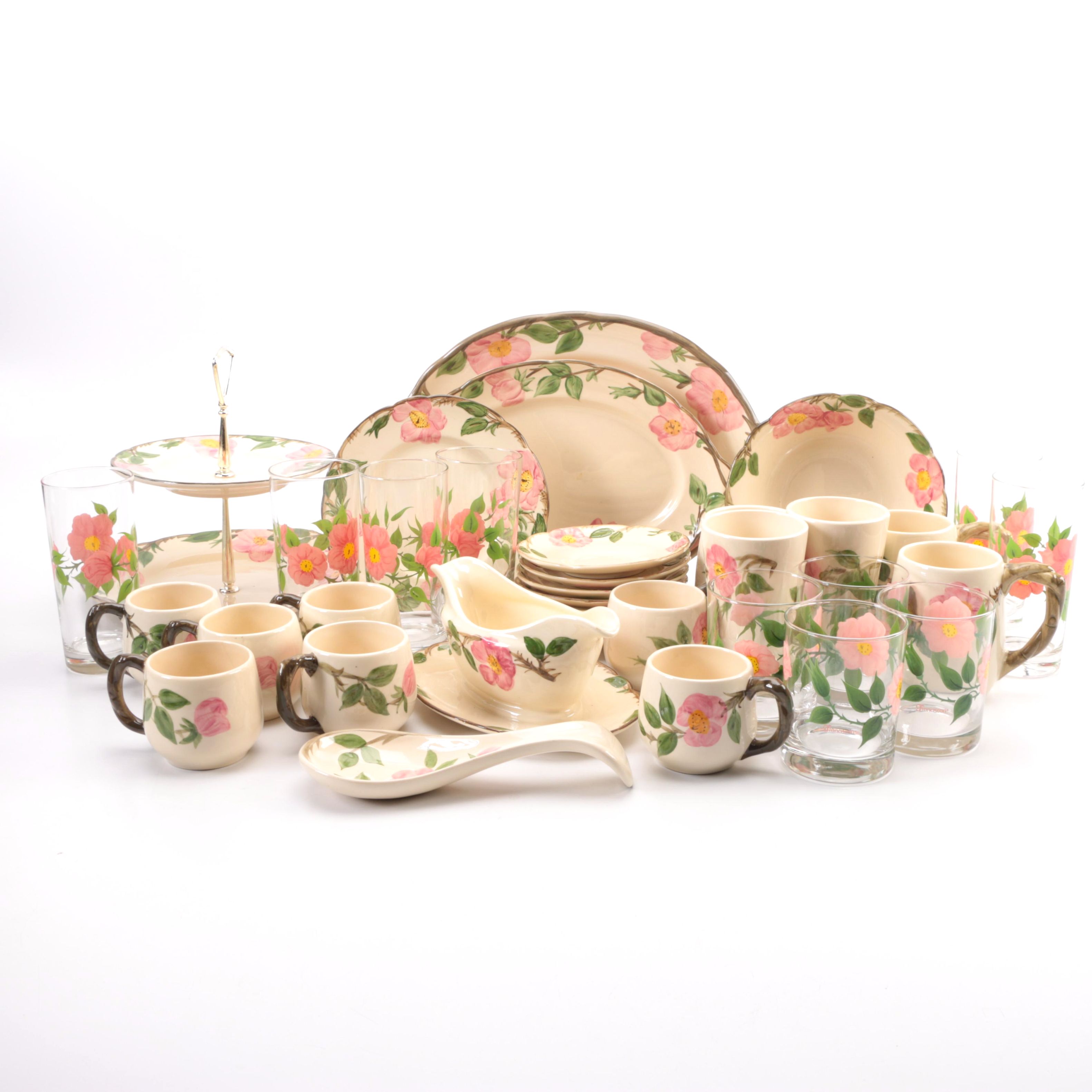 Franciscan "Desert Rose" Dinnerware, Serving Pieces and Glasses