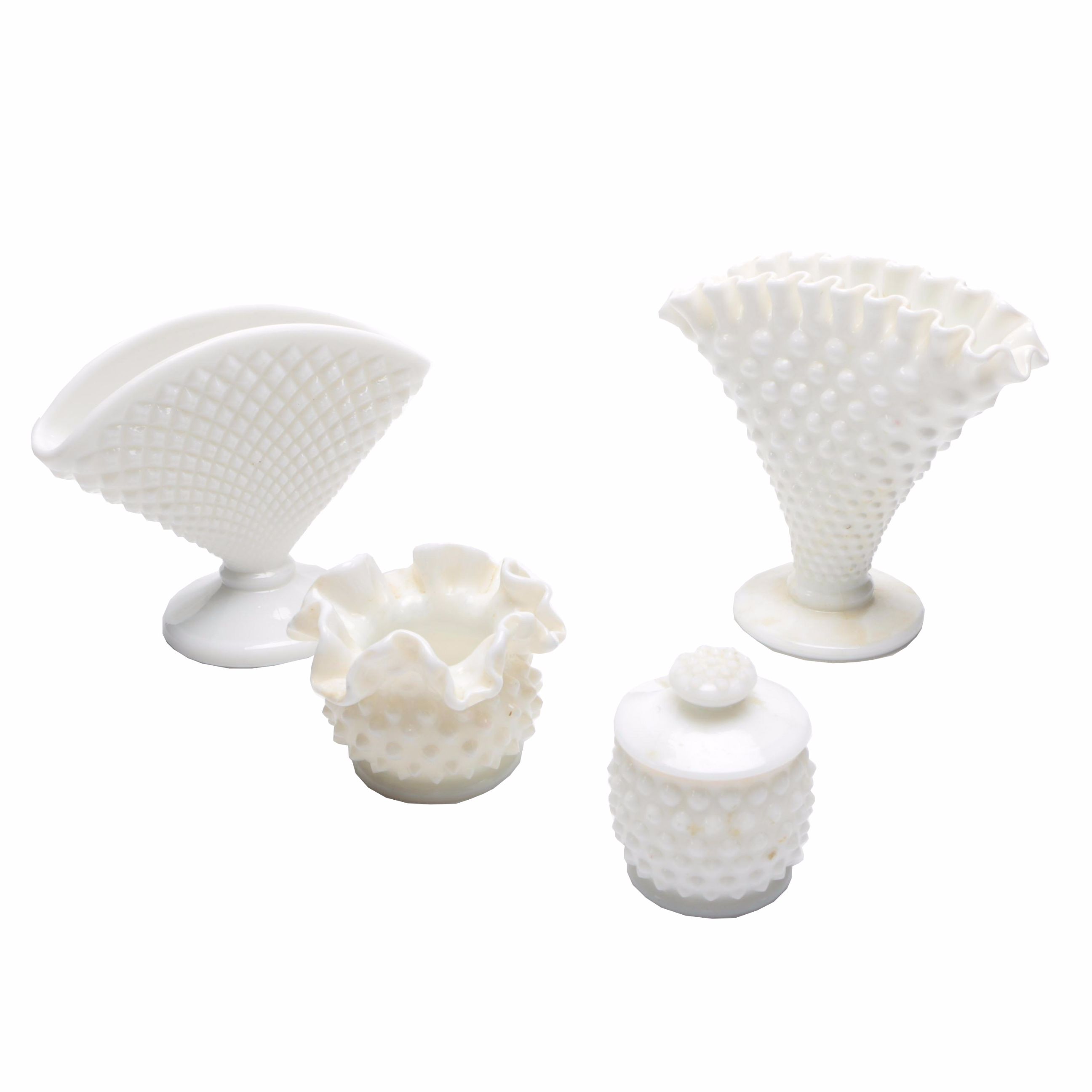 Milk Glass Hobnail Vases