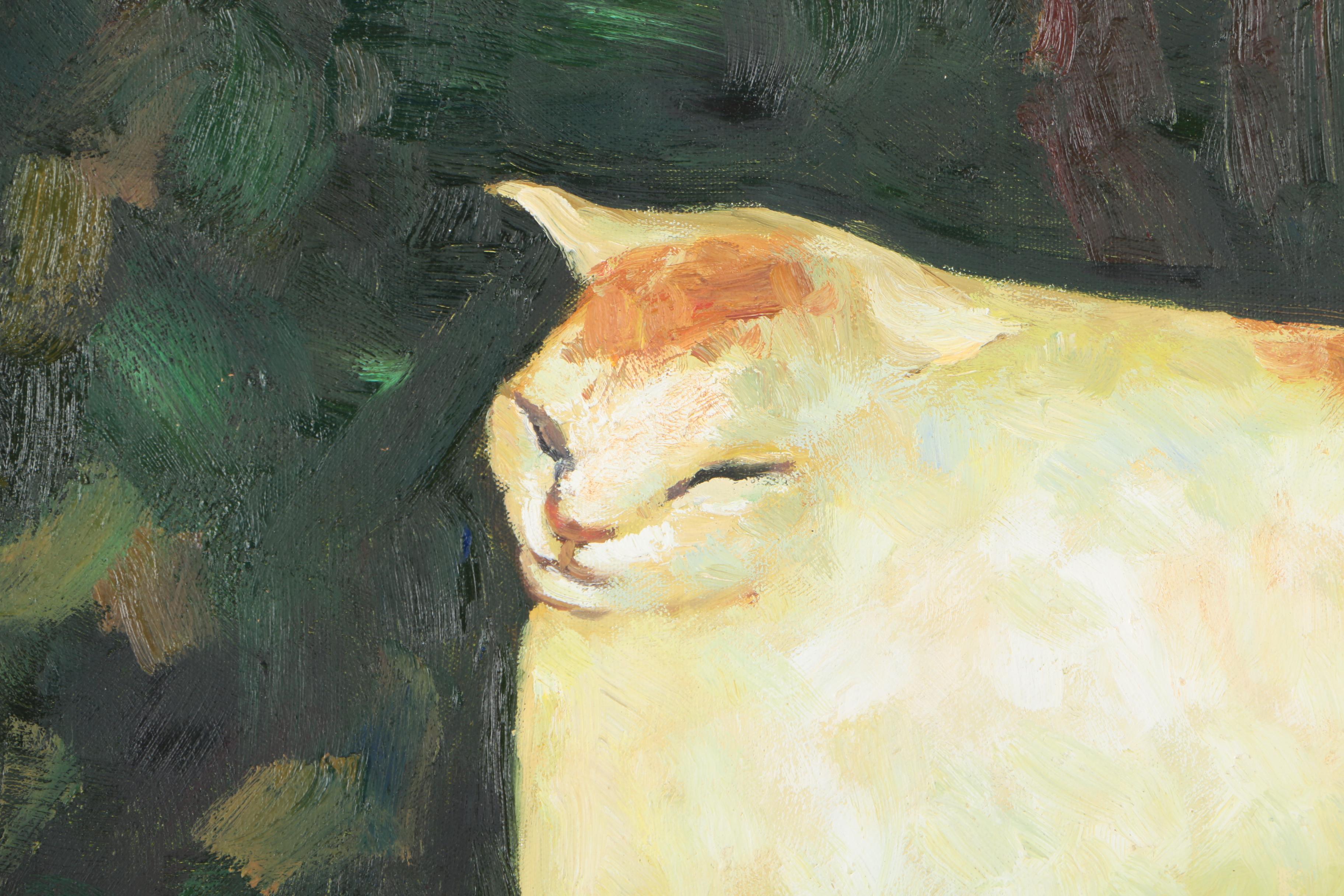 Reproduction Oil on Canvas After Pierre Bonnard "The White Cat"