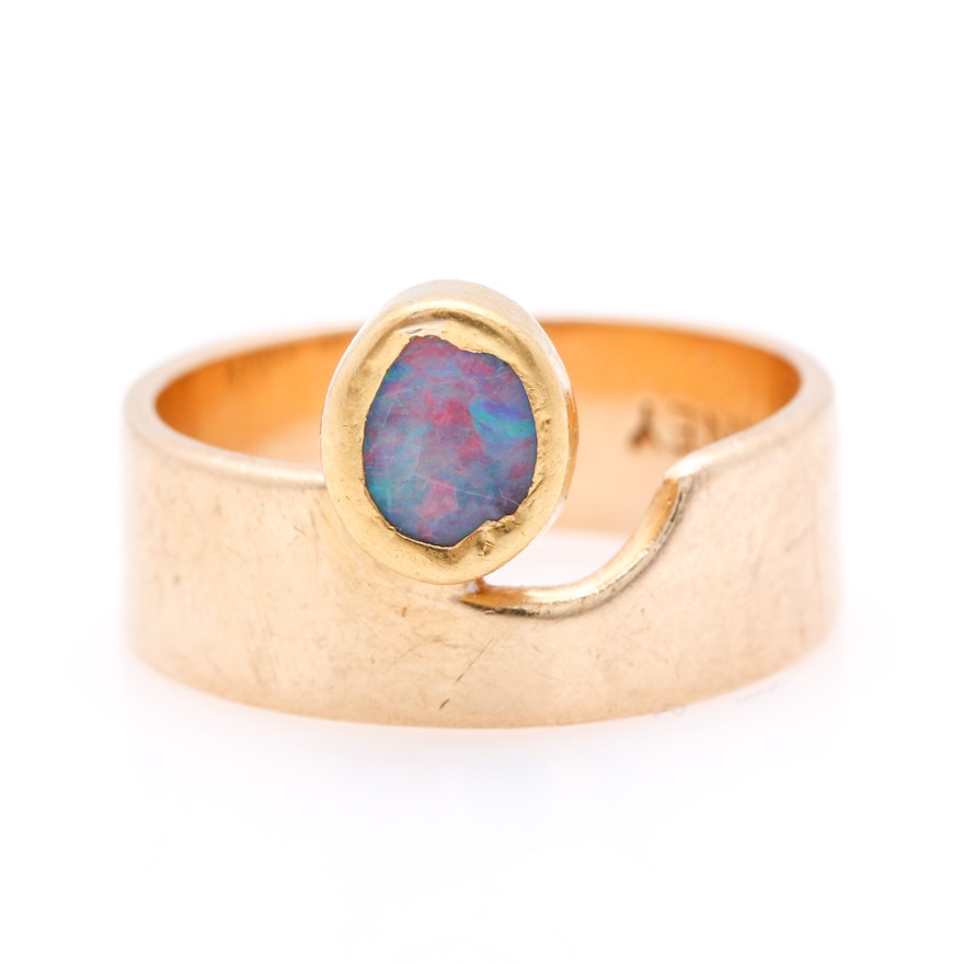 Forney Goldsmiths 14K Yellow Gold Opal Ring