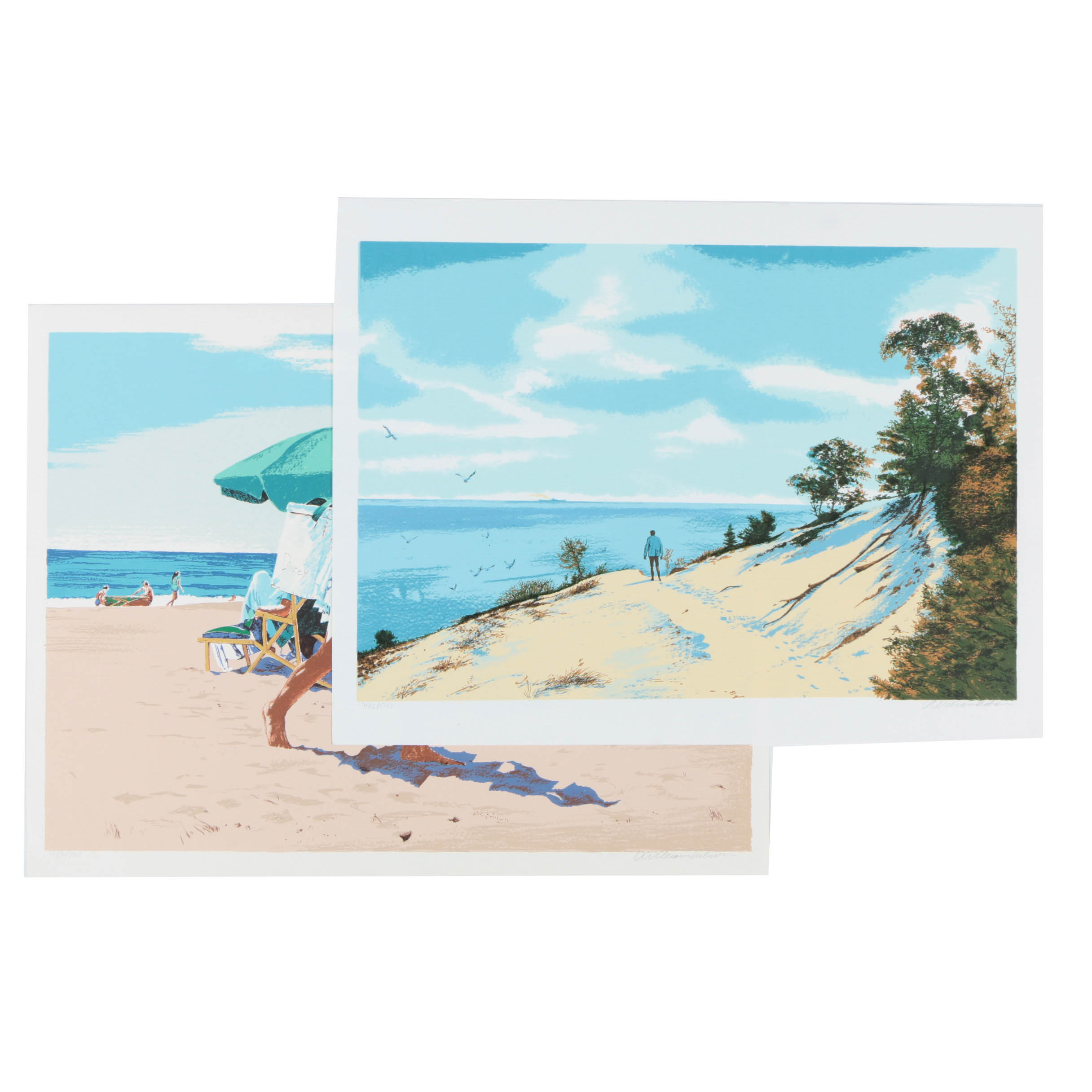 William Nelson Limited Edition Serigraphs on Paper Beach Scenes