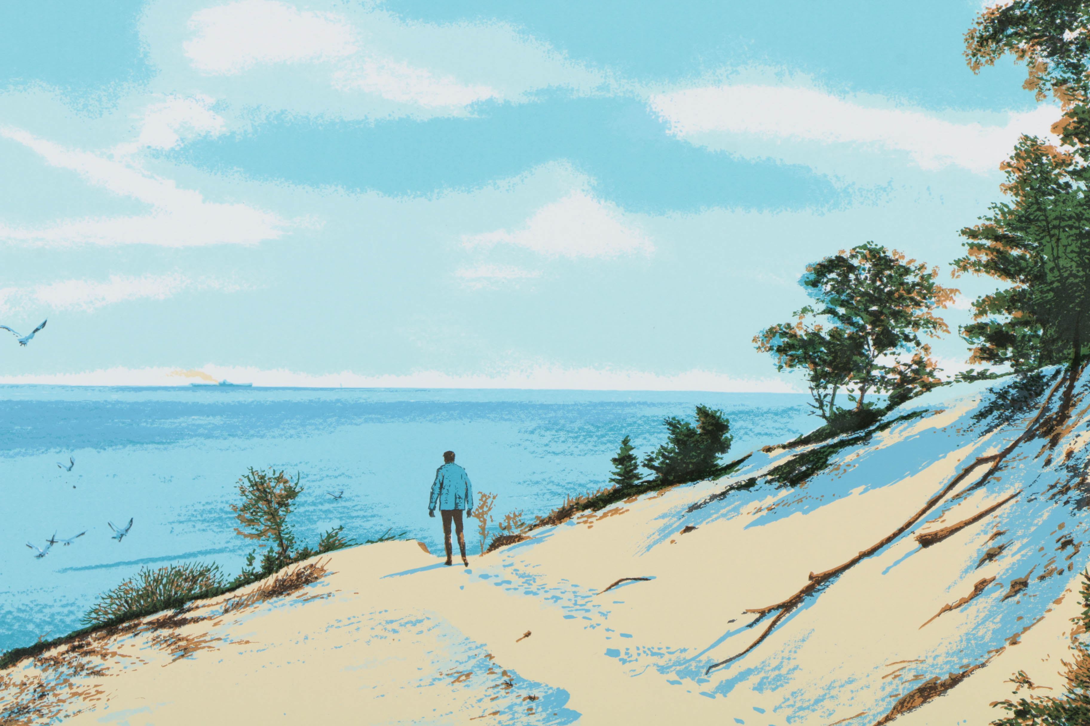 William Nelson Limited Edition Serigraphs on Paper Beach Scenes