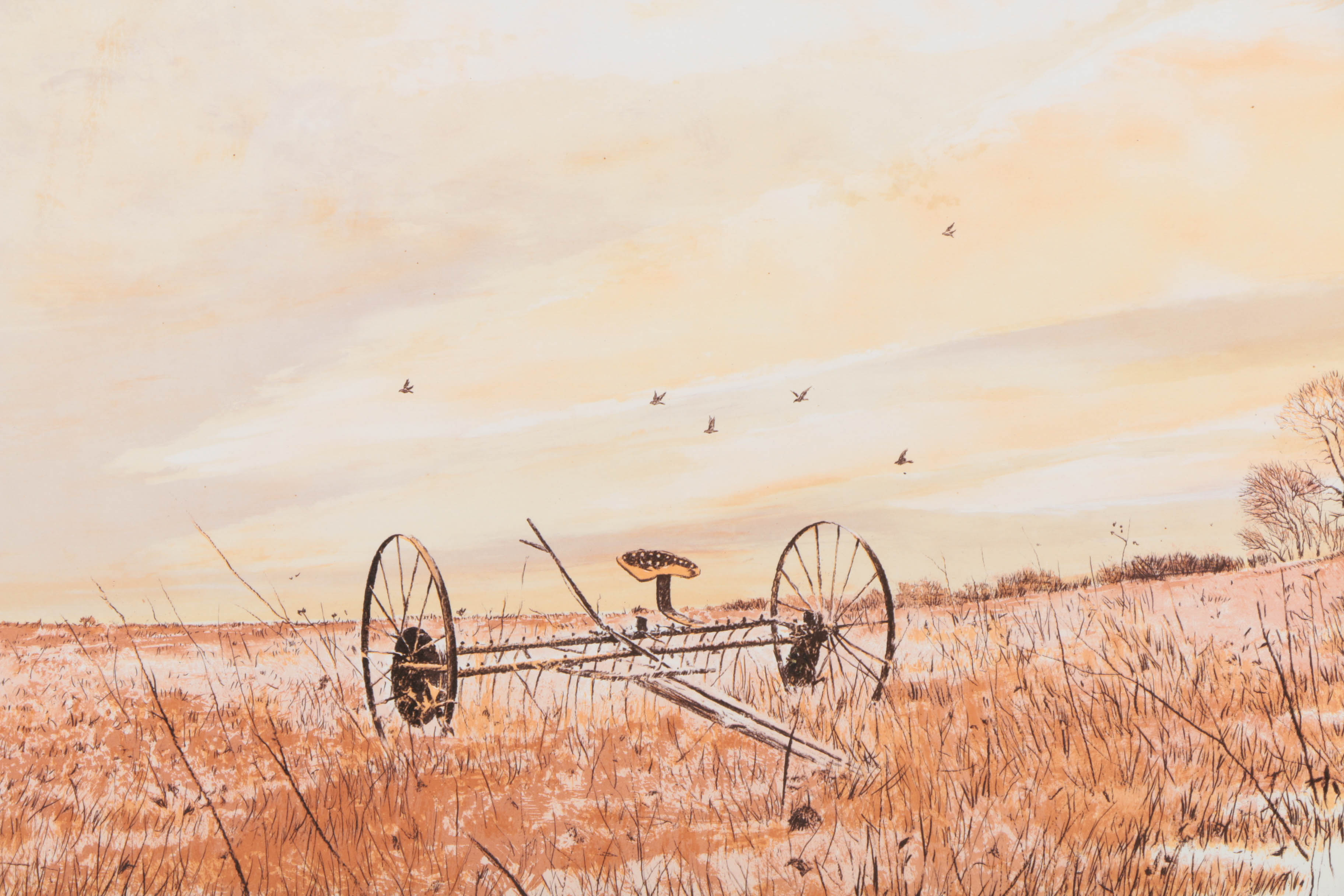 Pair of William Nelson Limited Edition Lithographs on Paper "Santa Clara Dog" and "The Hayfield"