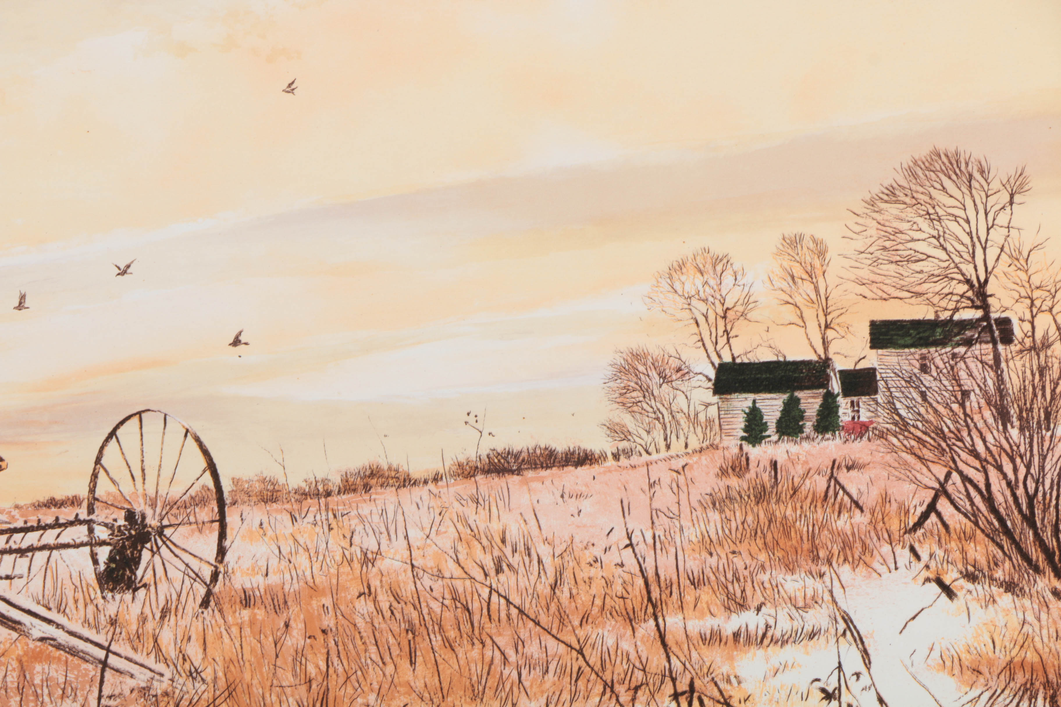 Pair of William Nelson Limited Edition Lithographs on Paper "Santa Clara Dog" and "The Hayfield"