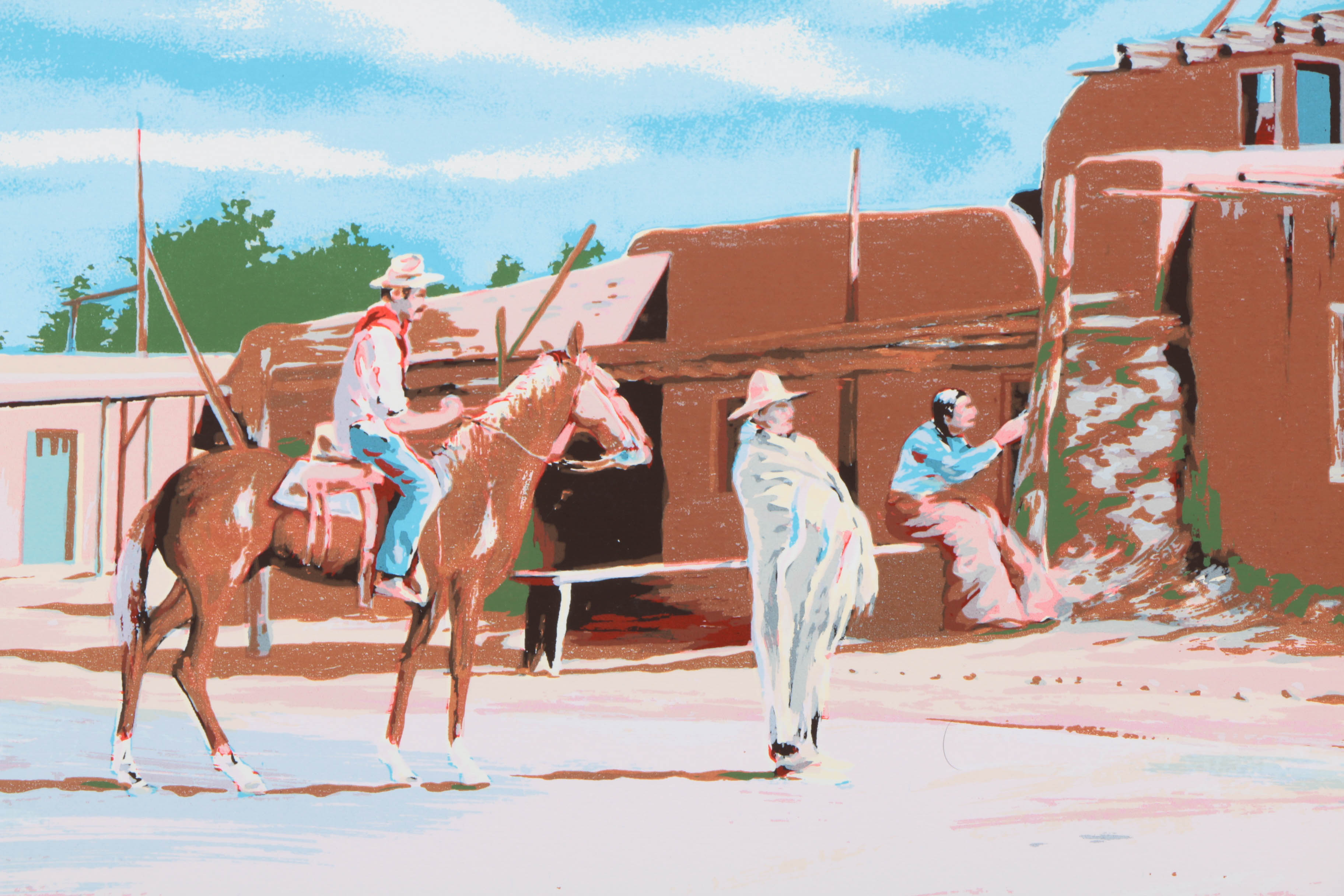 Pair of William Nelson Limited Edition Lithographs on Paper "Santa Clara Dog" and "The Hayfield"