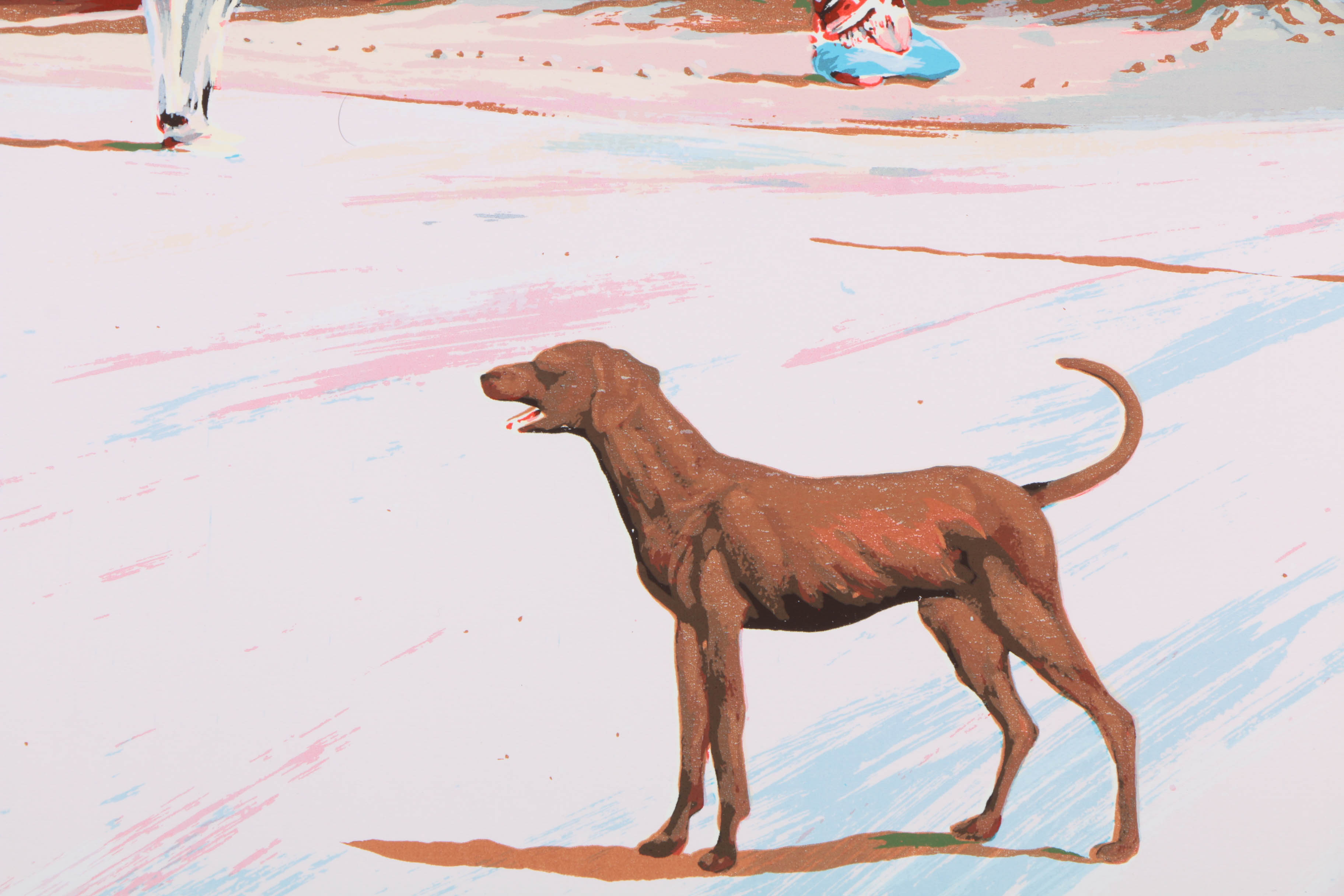 Pair of William Nelson Limited Edition Lithographs on Paper "Santa Clara Dog" and "The Hayfield"