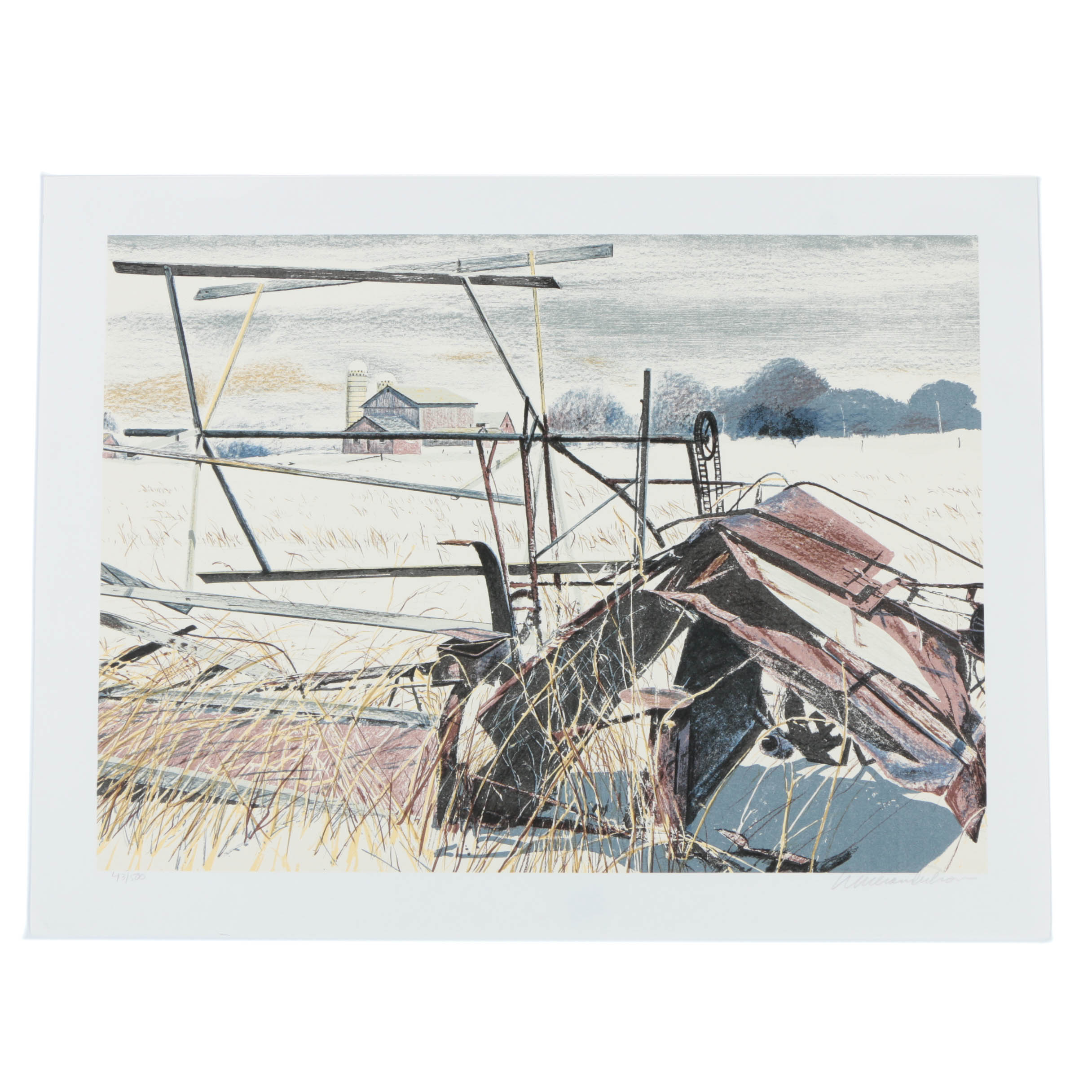 William Nelson Limited Edition Serigraph on Paper "No More Harvest to Reap"