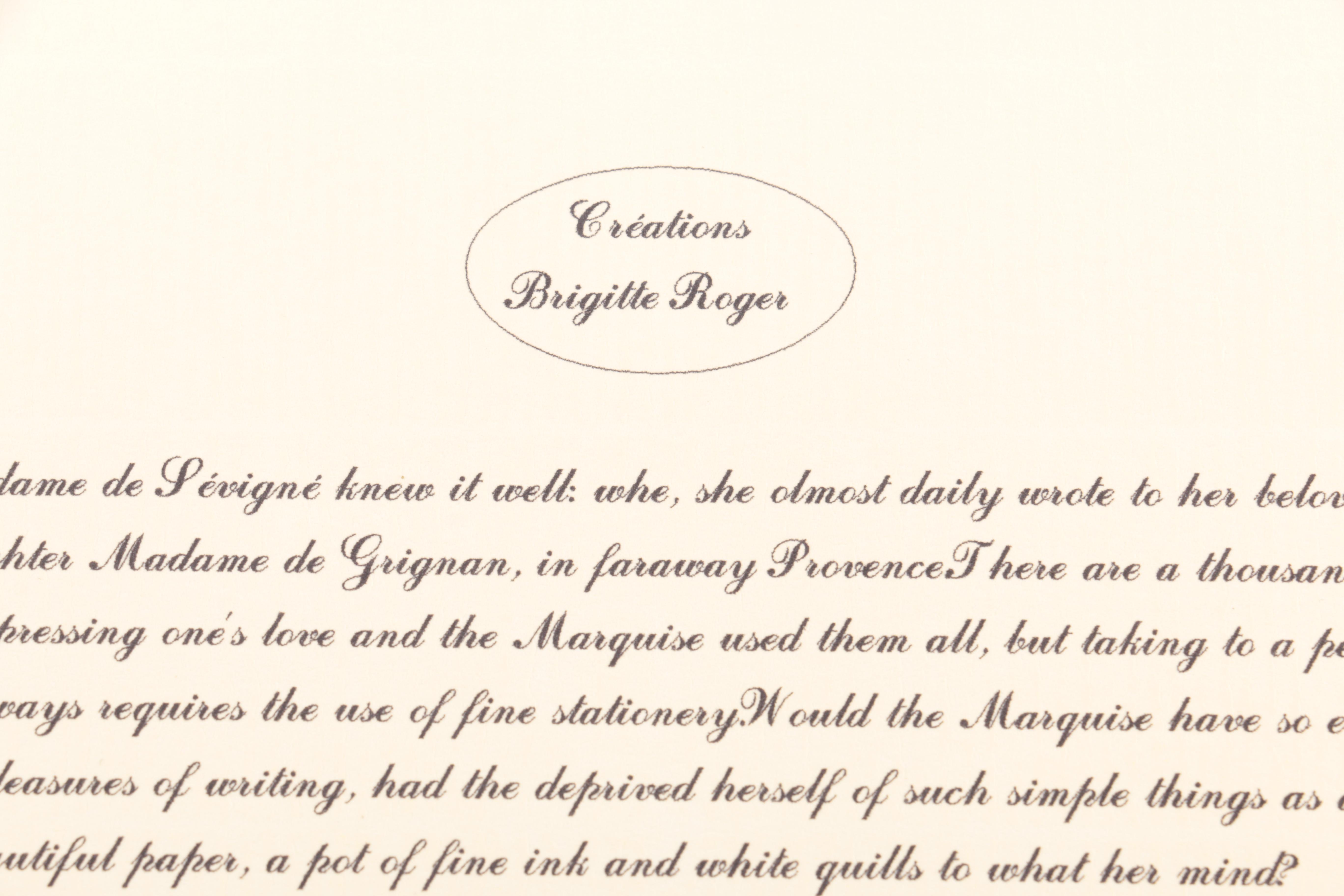 Creations Brigitte Roger "Coffret Correspondence" Stationary Set