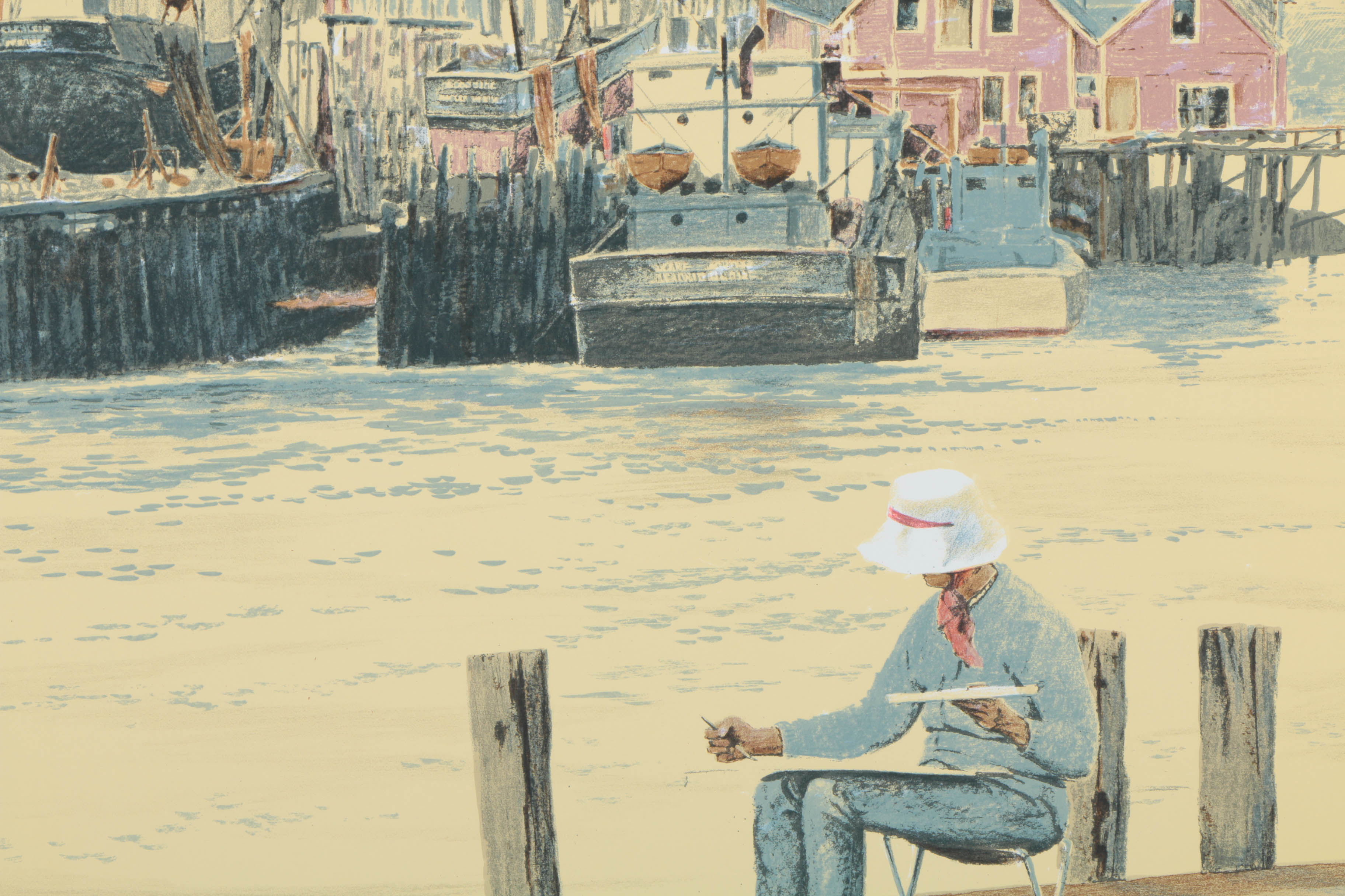 Pair of William Nelson Limited Edition Lithographs on Paper "Painting in New England" and "Kimball Turnaround"