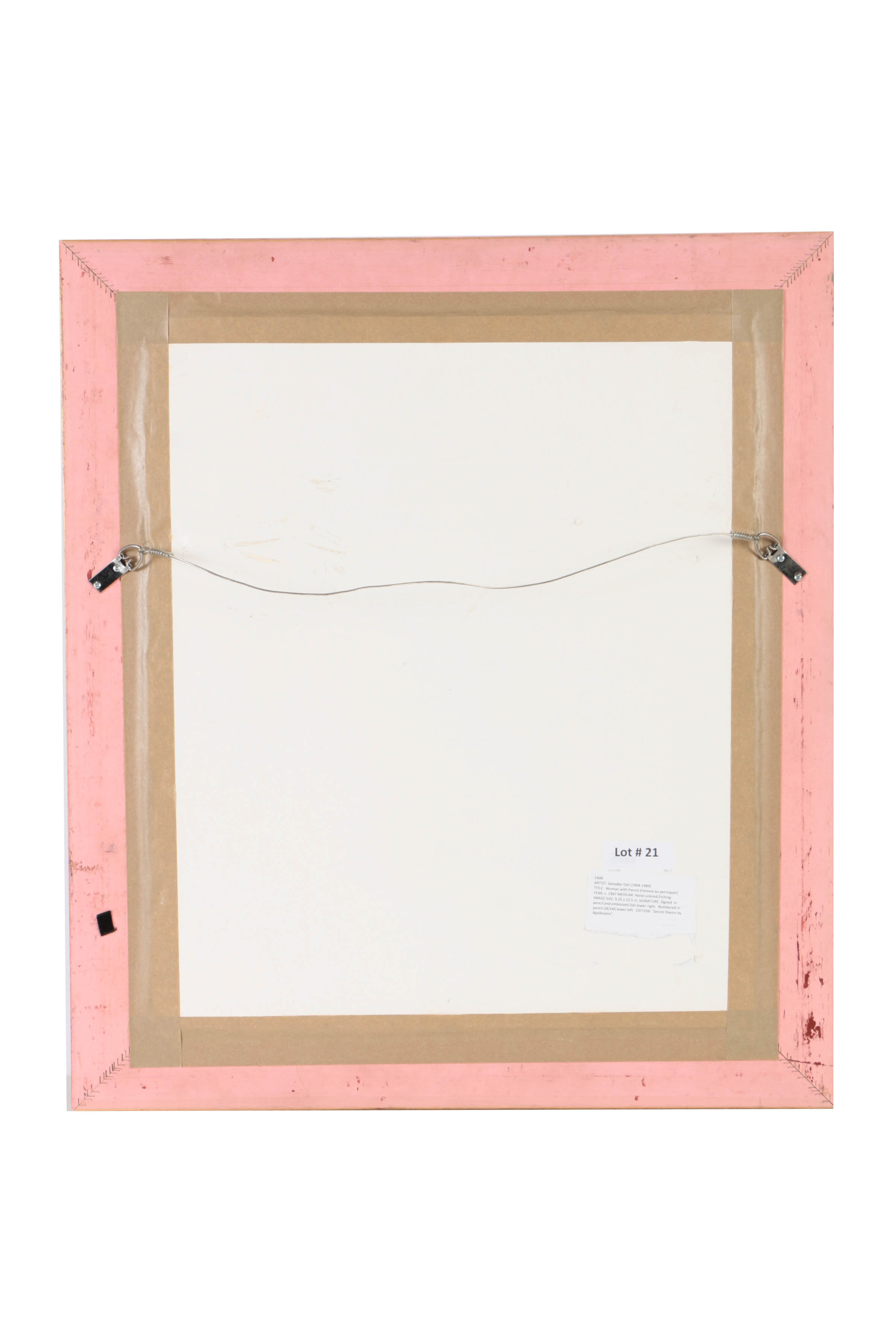 Salvador Dalí Limited Edition Etching on Paper "Nu au peroquet"