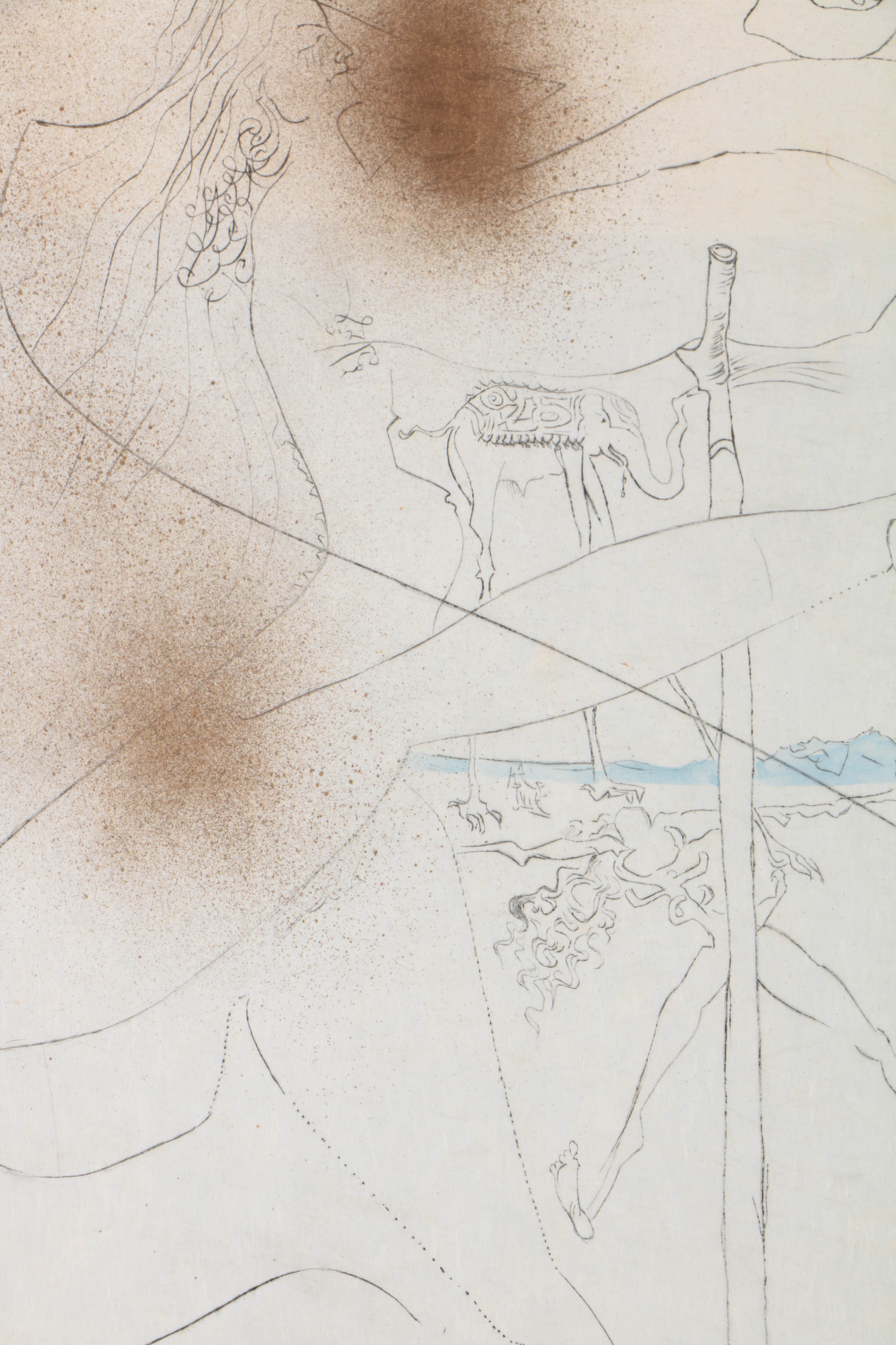 Salvador Dalí Limited Edition Engraving on Paper ""La Femme a la Bequille"