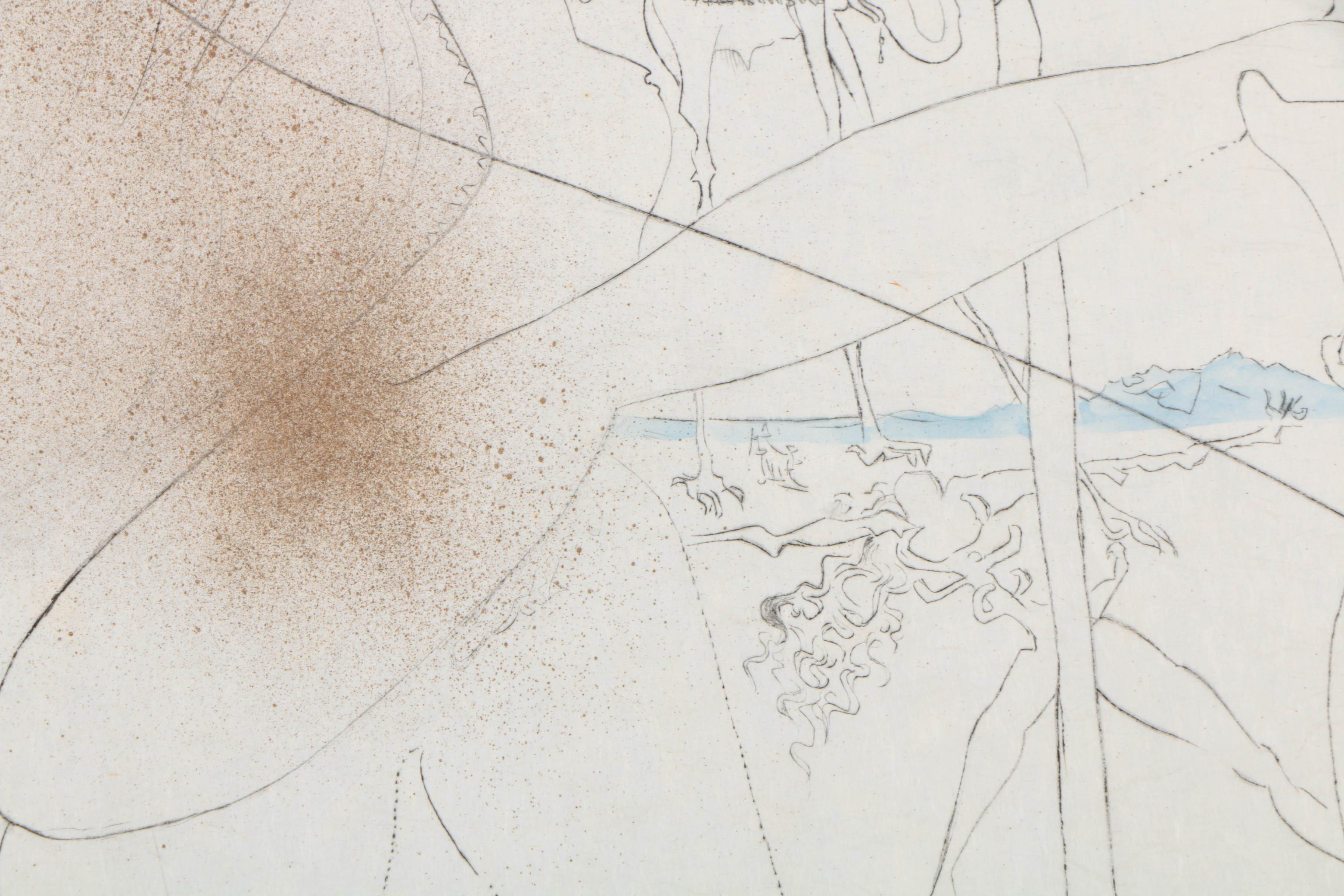 Salvador Dalí Limited Edition Engraving on Paper ""La Femme a la Bequille"