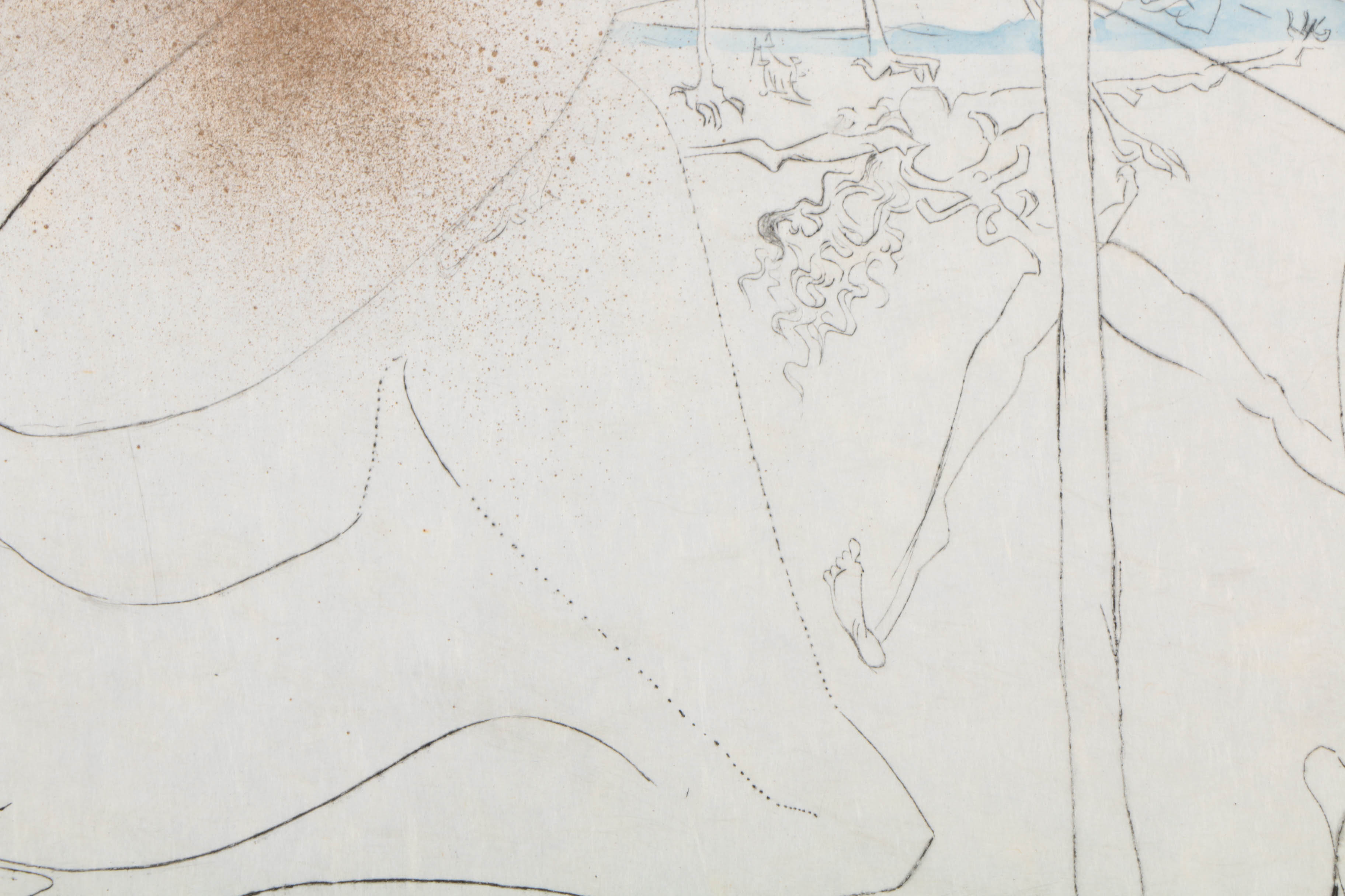 Salvador Dalí Limited Edition Engraving on Paper ""La Femme a la Bequille"