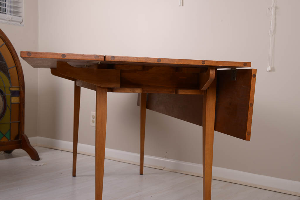 Vintage Poplar Drop-Leaf Dining Table