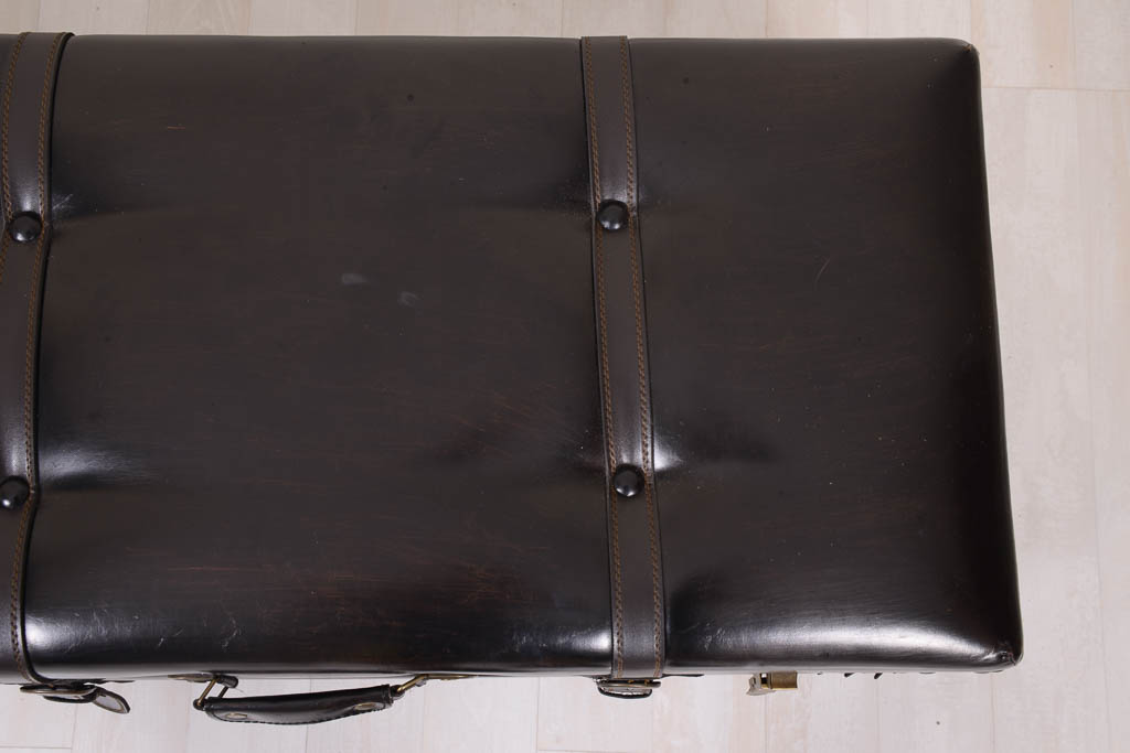 Black Leather Storage Trunk