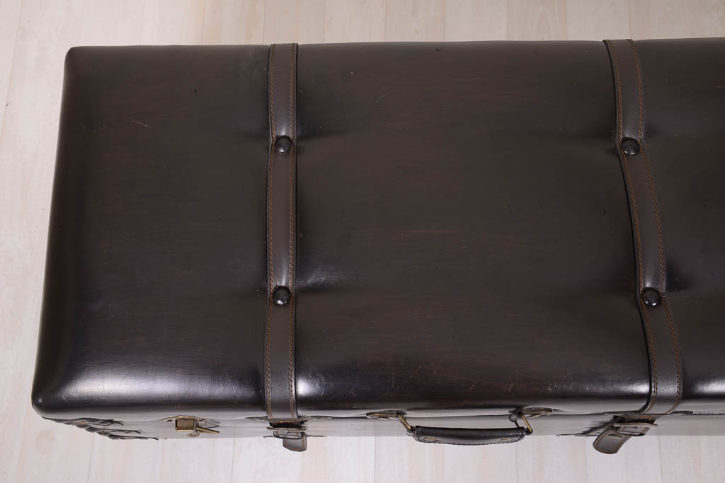 Black Leather Storage Trunk