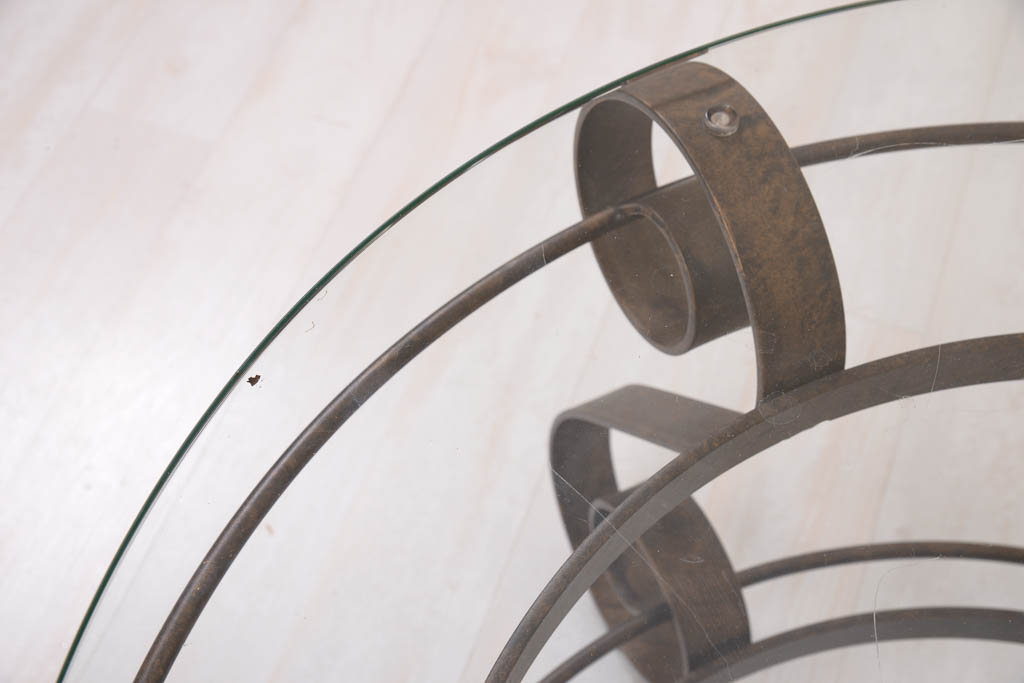 Glass and Wrought Iron Coffee Table