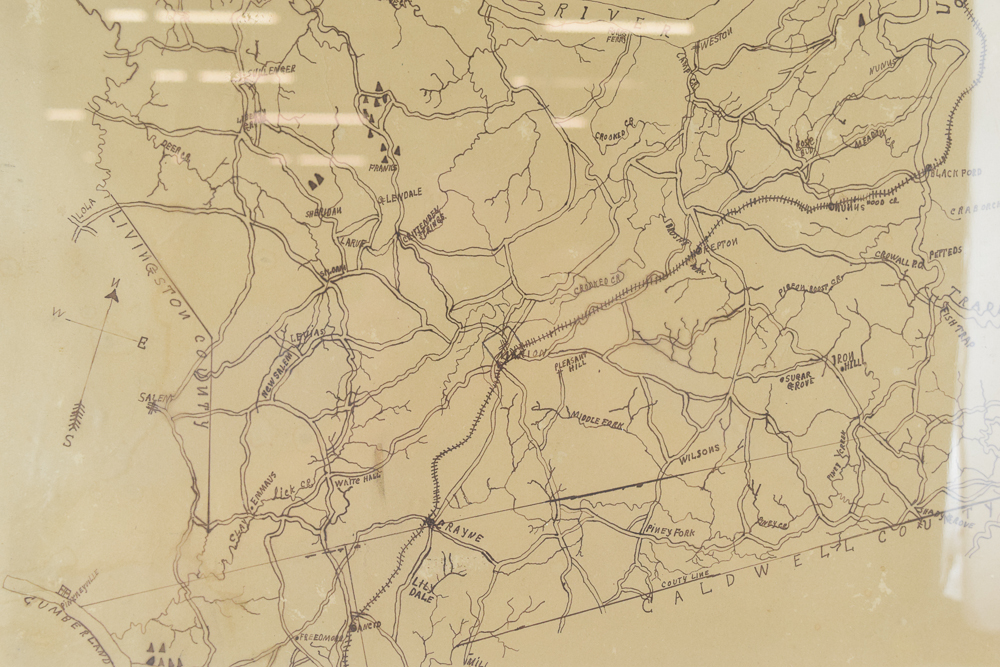 Framed Antique Crittenden County Kentucky Map