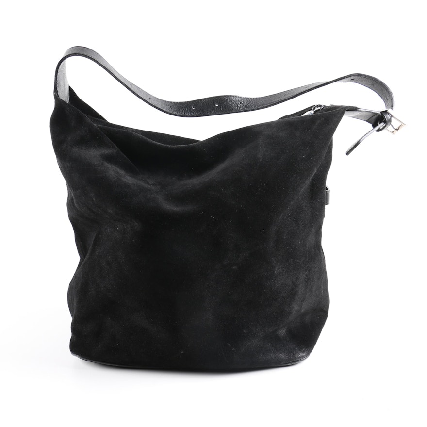 Furla Black Suede Handbag