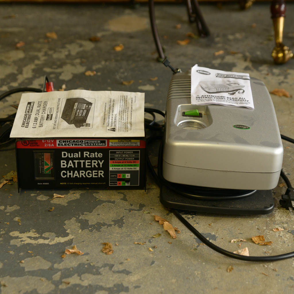 Chicago Electric Dual Rate Battery Charger and Slime Tire Inflator